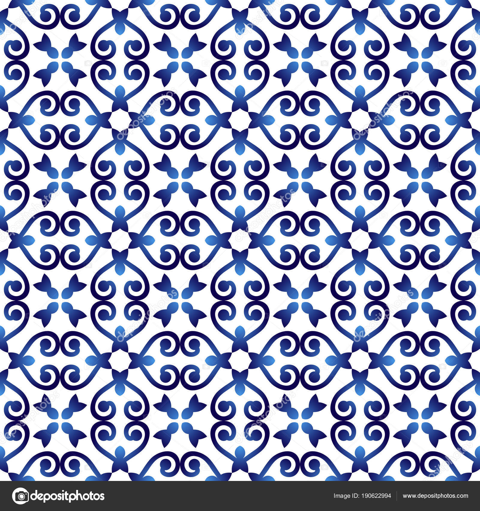 Ceramic tile pattern. Islamic, indian, arabic motifs. Damask sea ...