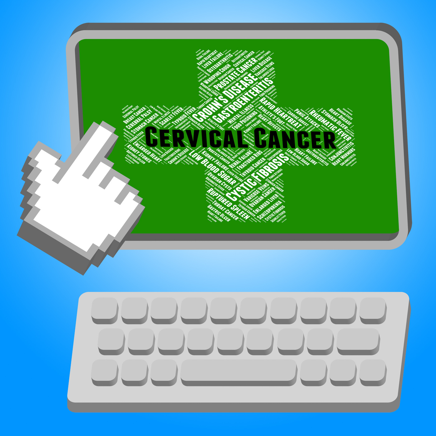 Cervical cancer represents cancerous growth and afflictions photo