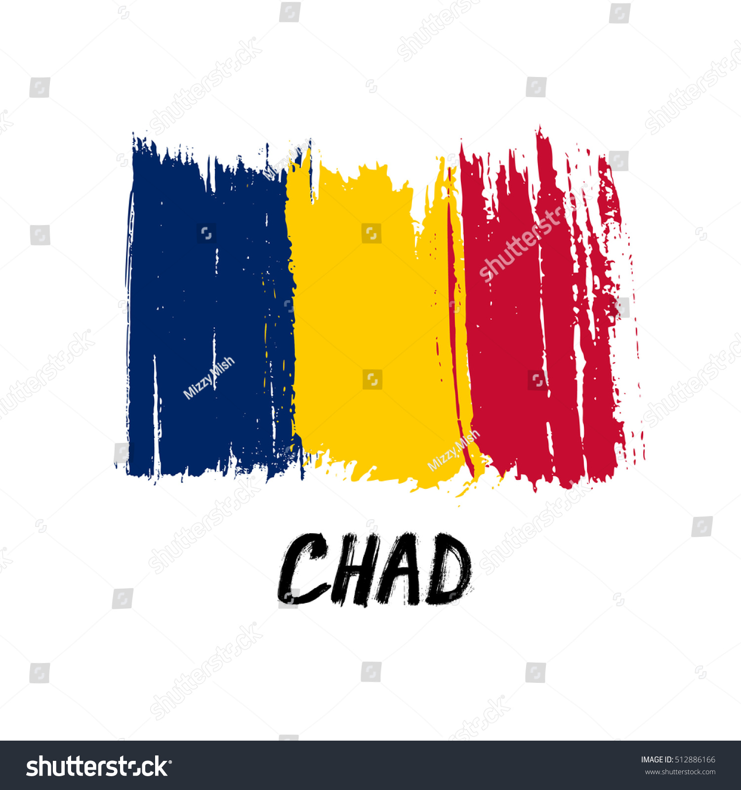 Flag Chad Grunge Stock Vector 512886166 - Shutterstock