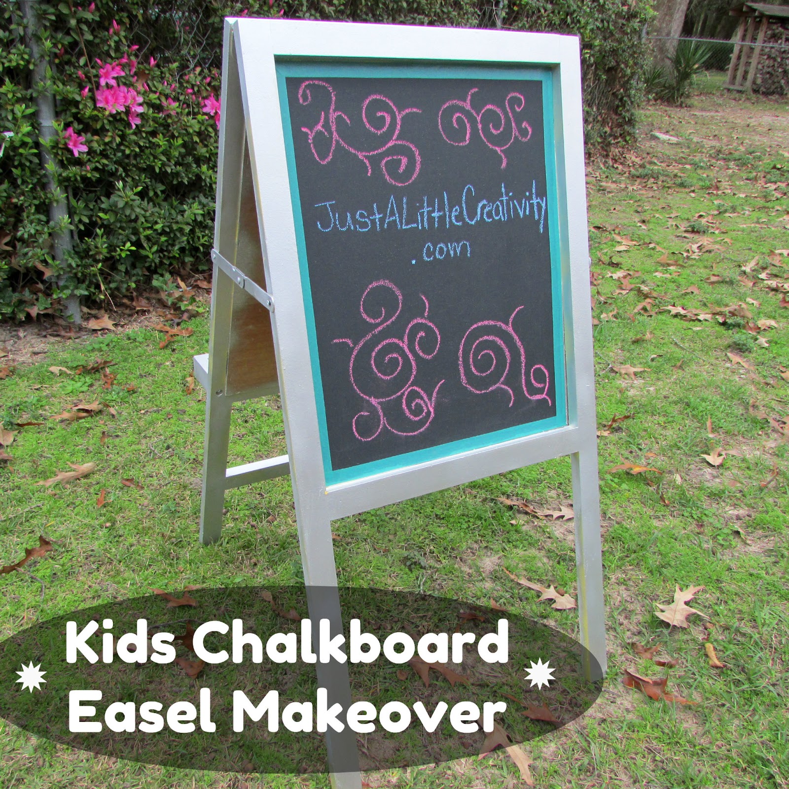 Kids Chalkboard Easel Makeover {EASY DIY} - Just a Little Creativity