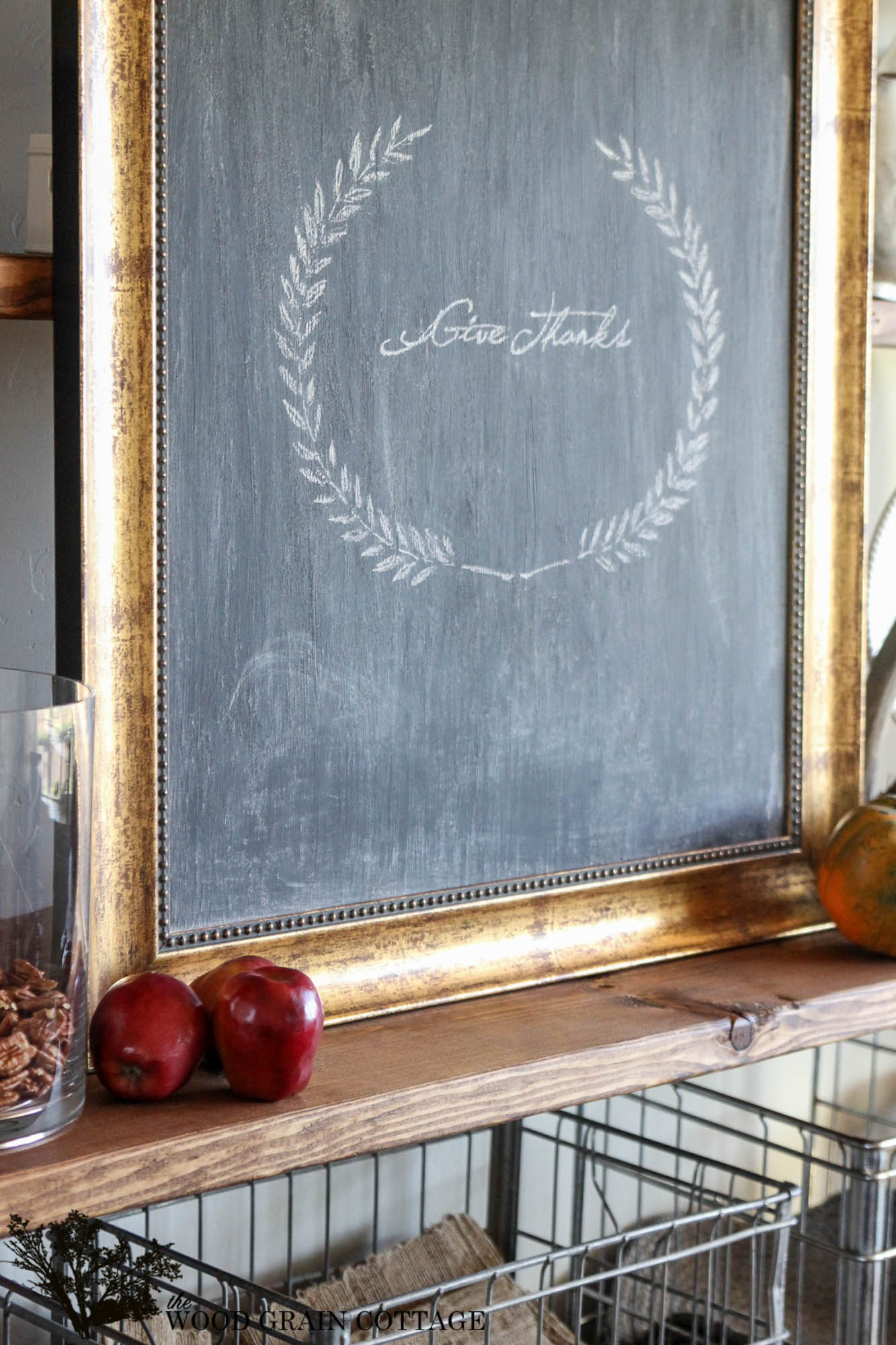 Picture Frame to Chalkboard - The Wood Grain Cottage