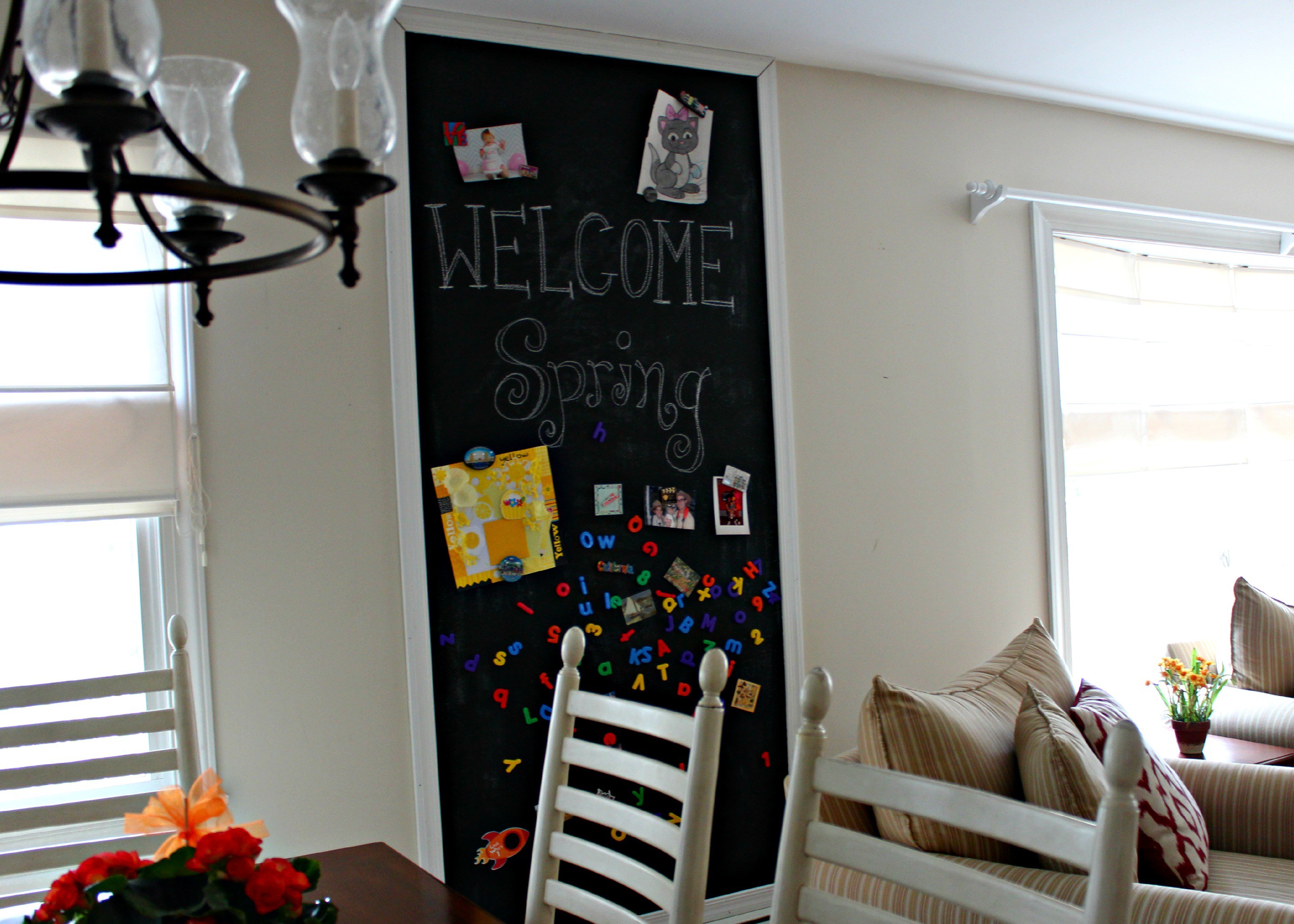 DIY Magnetic Chalkboard Wall - Ice Cream Off Paper Plates