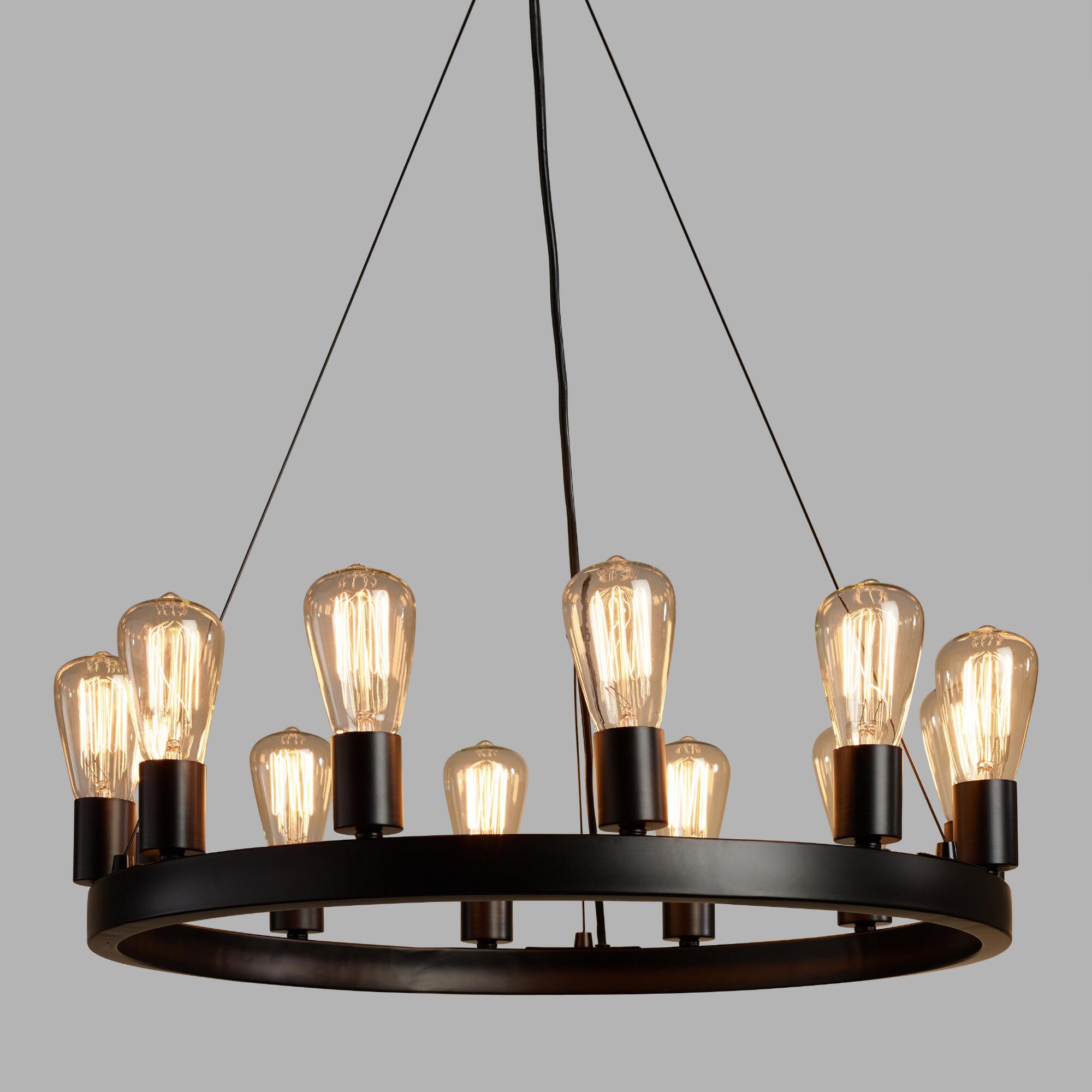 Round 12-Light Edison Bulb Chandelier | World Market