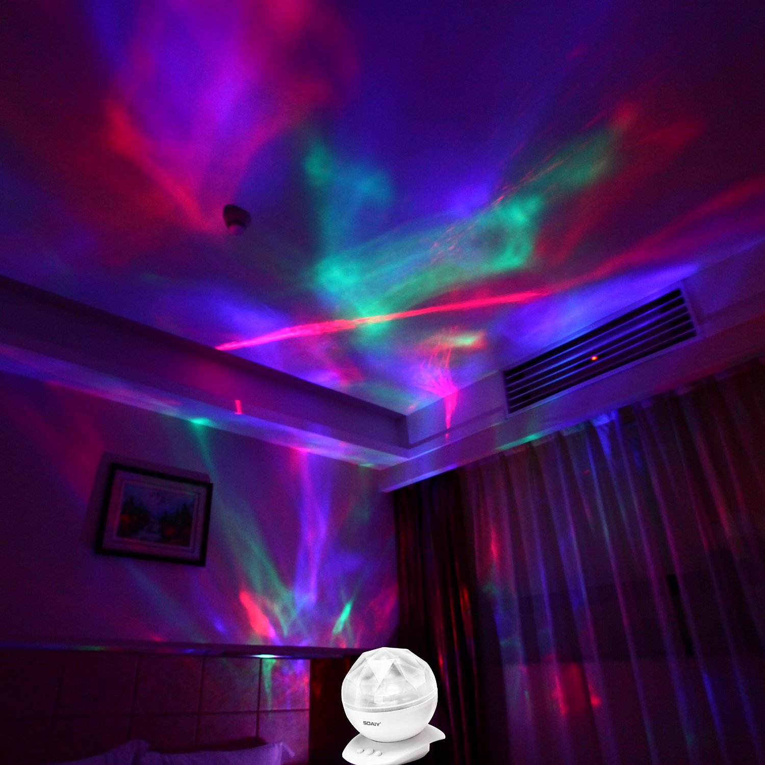 SOAIY LED Color Changing Aurora Master Wave Ocean Music Projector ...