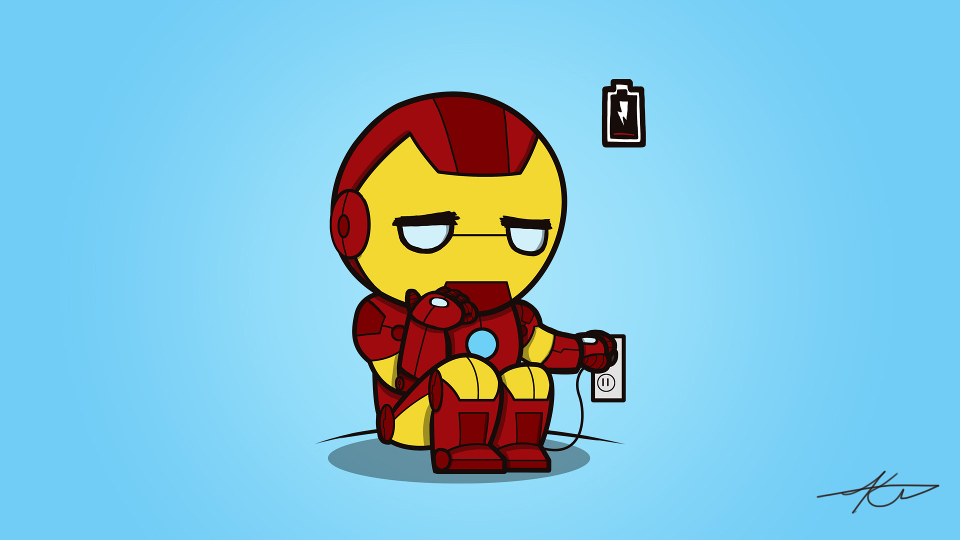 Iron Man Charging Up! I drew this while waiting for my phone to ...