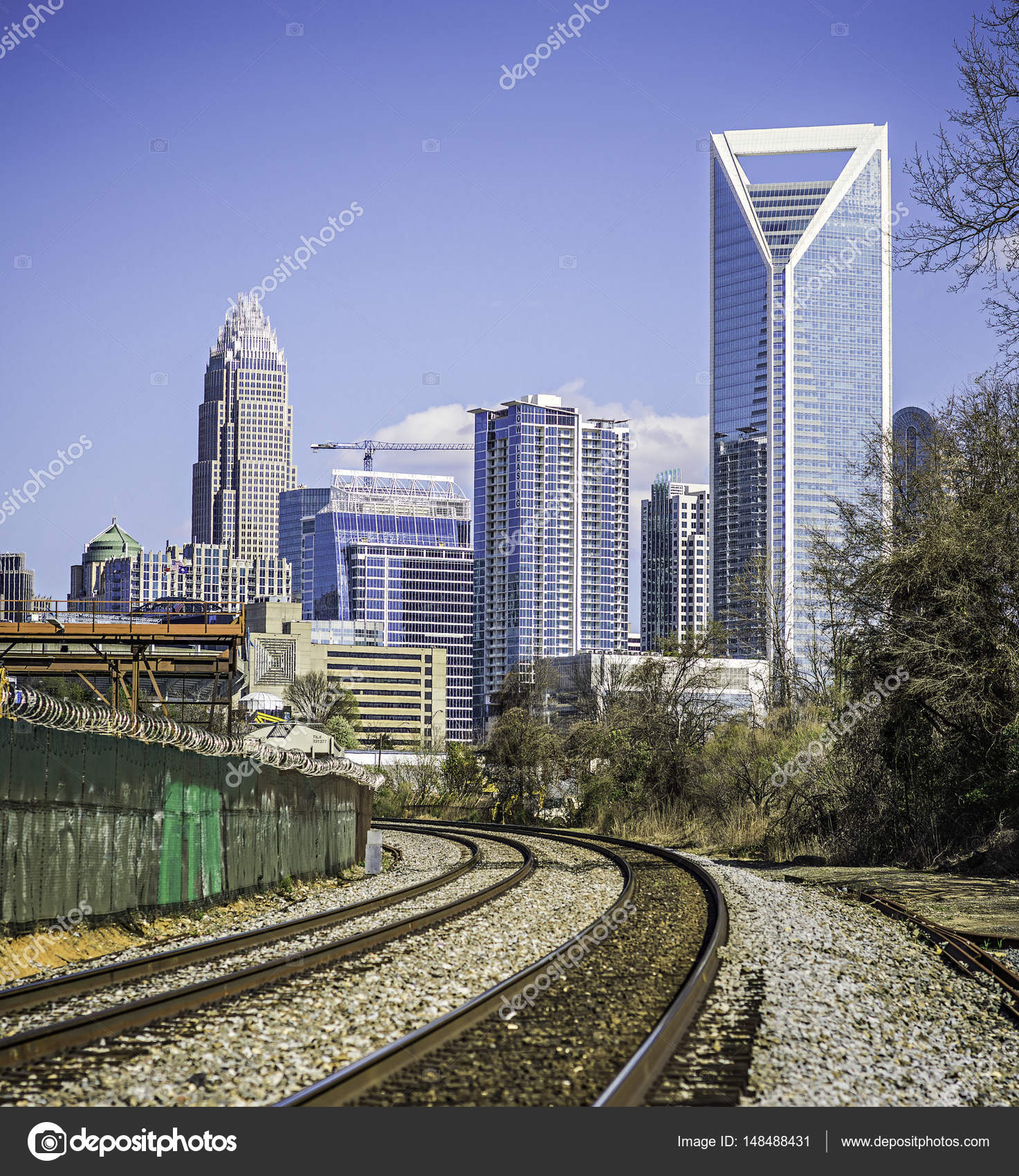 Charlotte north carolina city skyline and downtown — Stock Photo ...