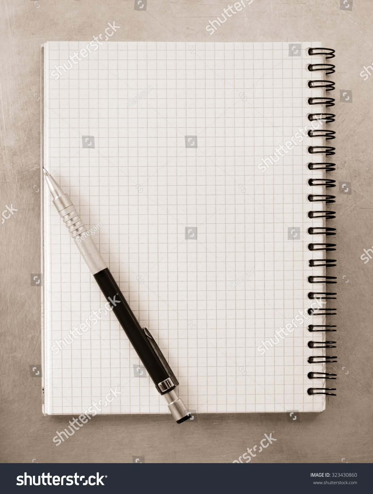 Checked Notebook Metal Background Texture Stock Photo 323430860 ...