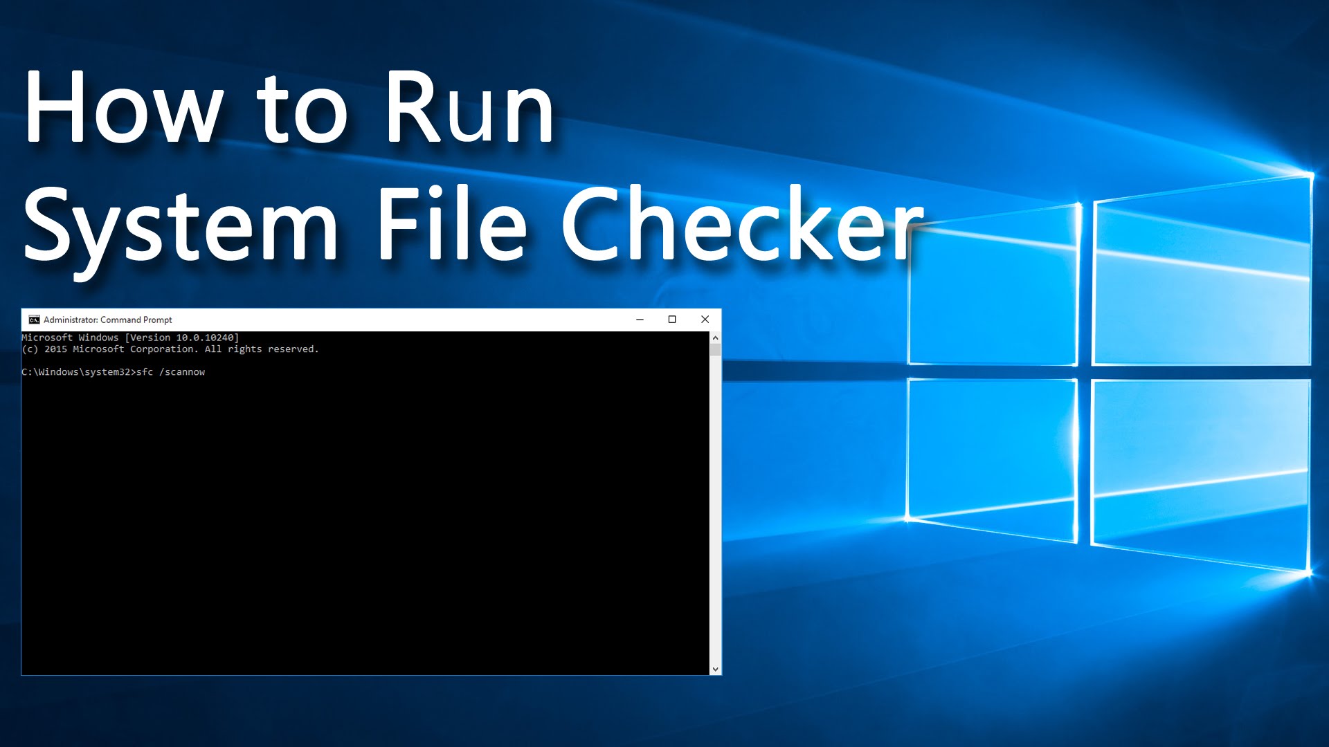 How to Run System File Checker tool - YouTube