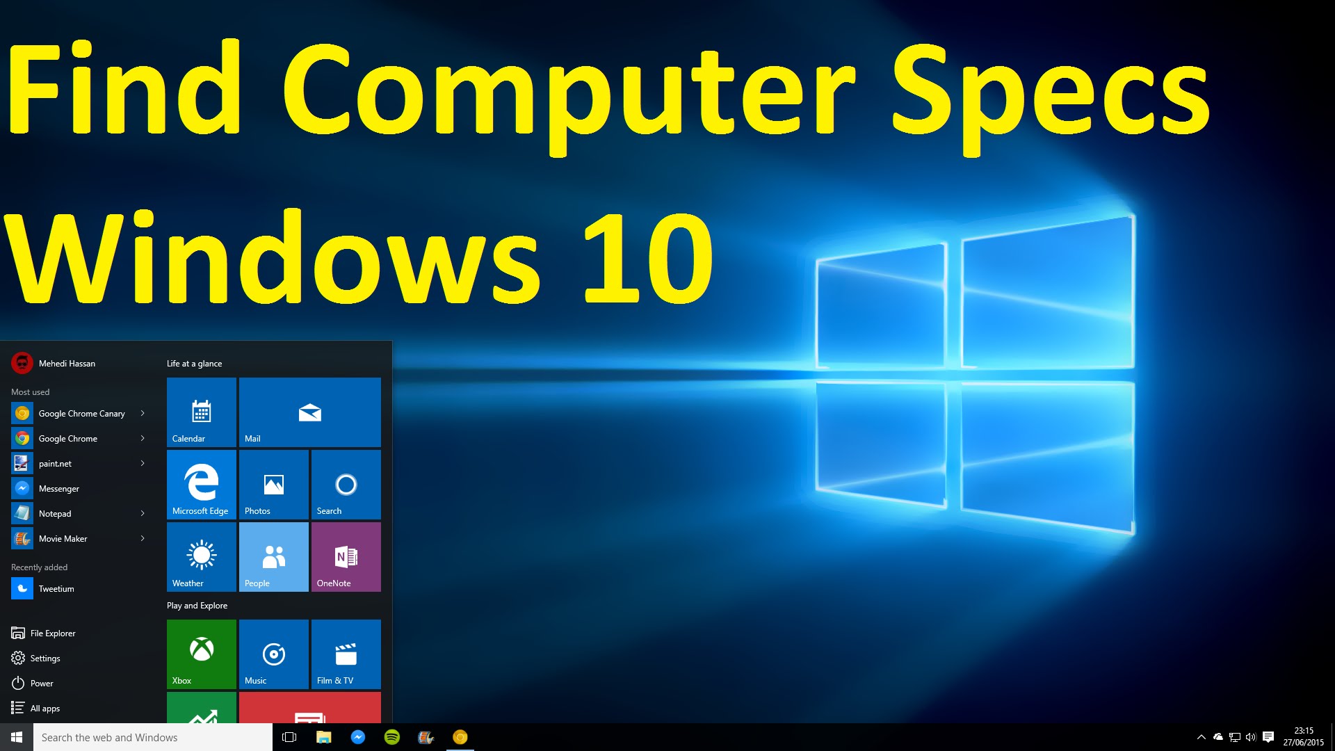 How to Check Your Computer Specs on Windows 10 - YouTube