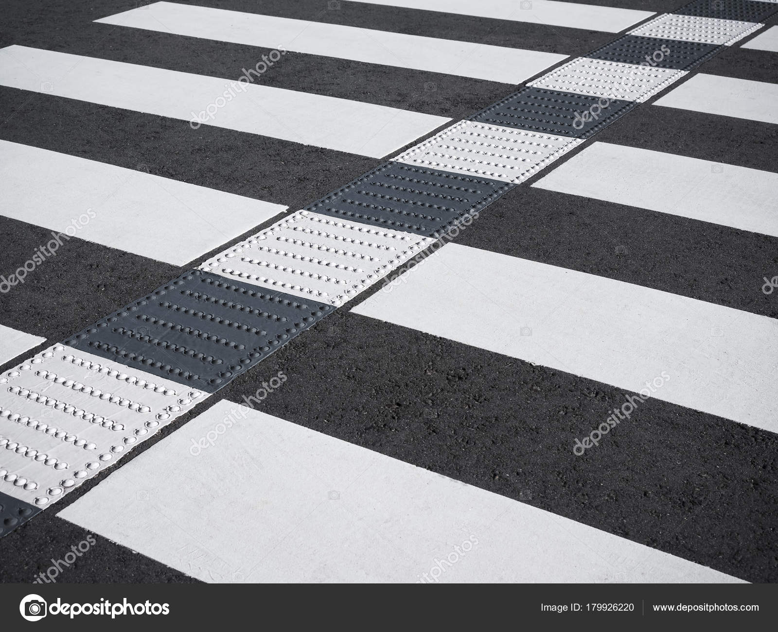 Crosswalk with safety way for disable and blind urban city Public ...