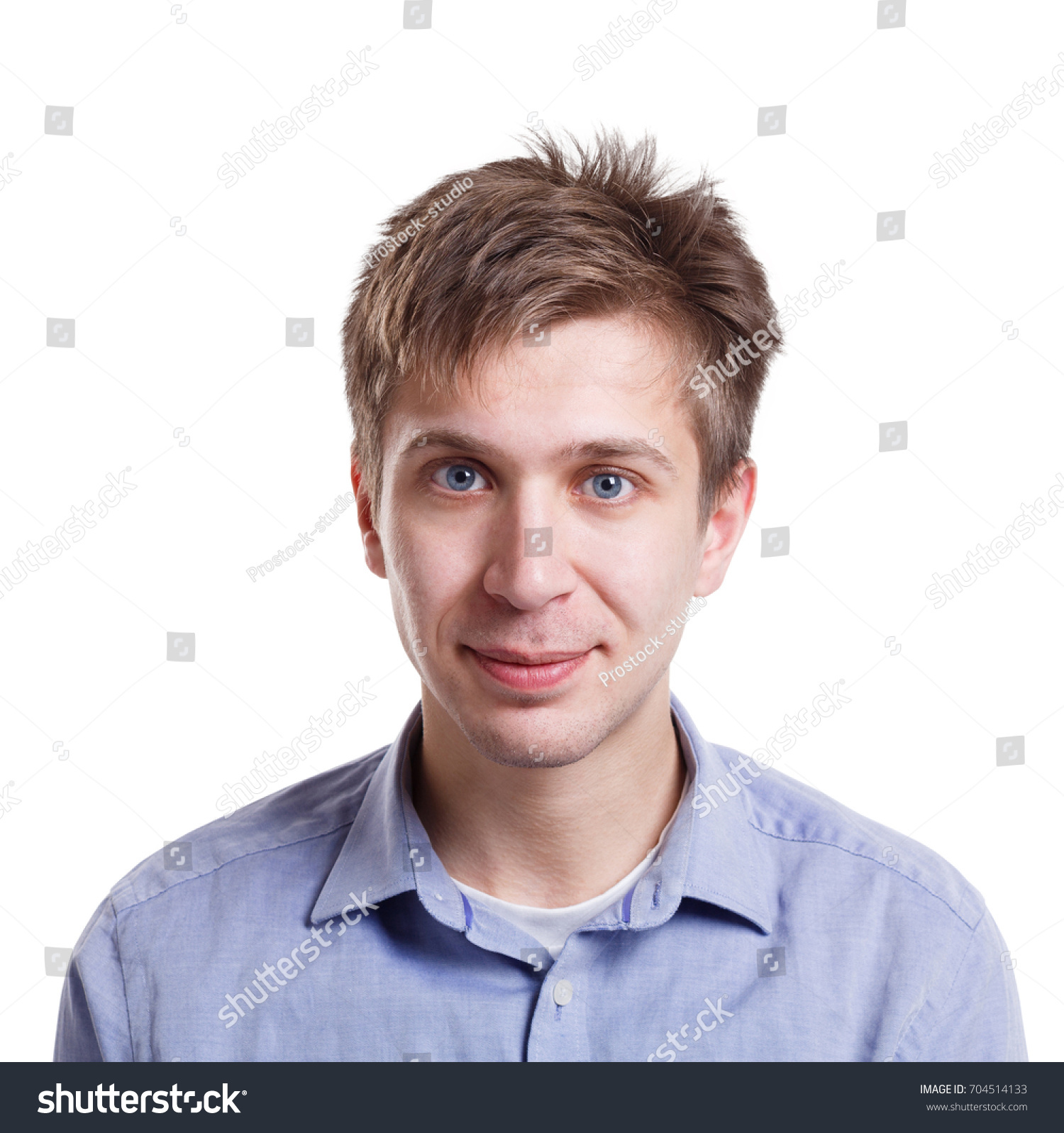 Positive Emotion Cheerful Man Smiling On Stock Photo 704514133 ...