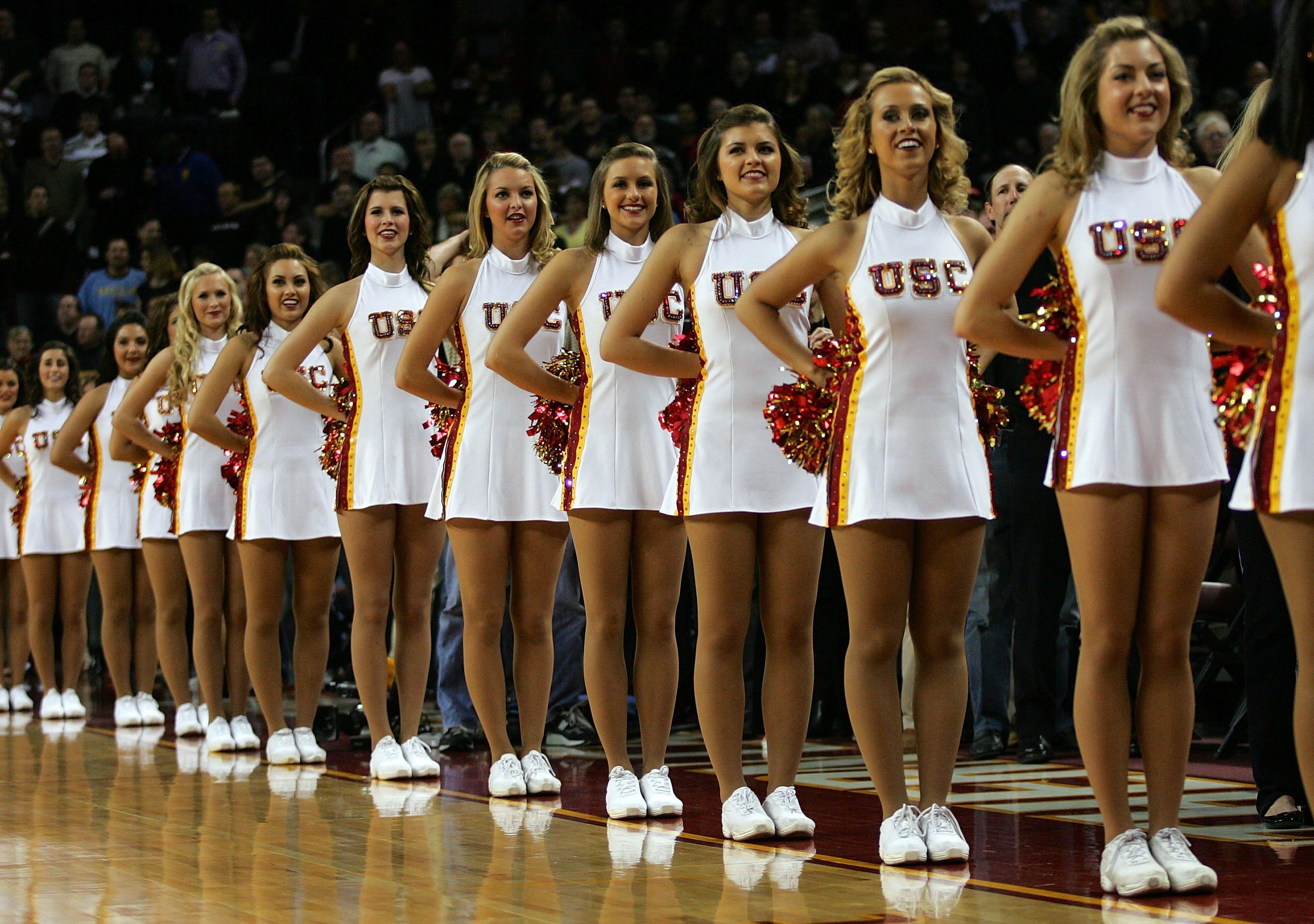 los angeles ca february 17 the usc trojans cheerleaders line up at ...