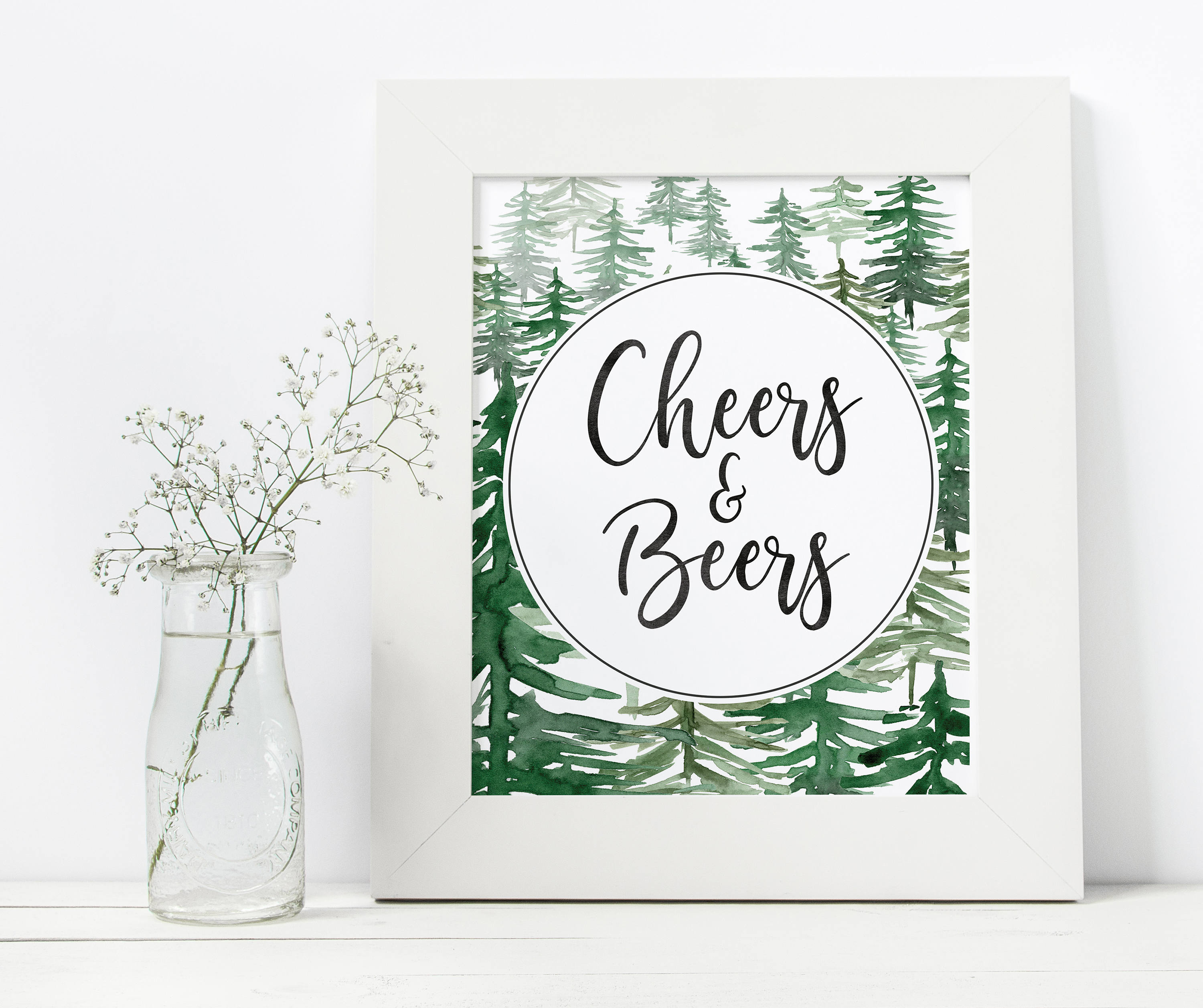 Cheers And Beers Sign - Winter Wedding Sign - Wedding Bar Sign ...