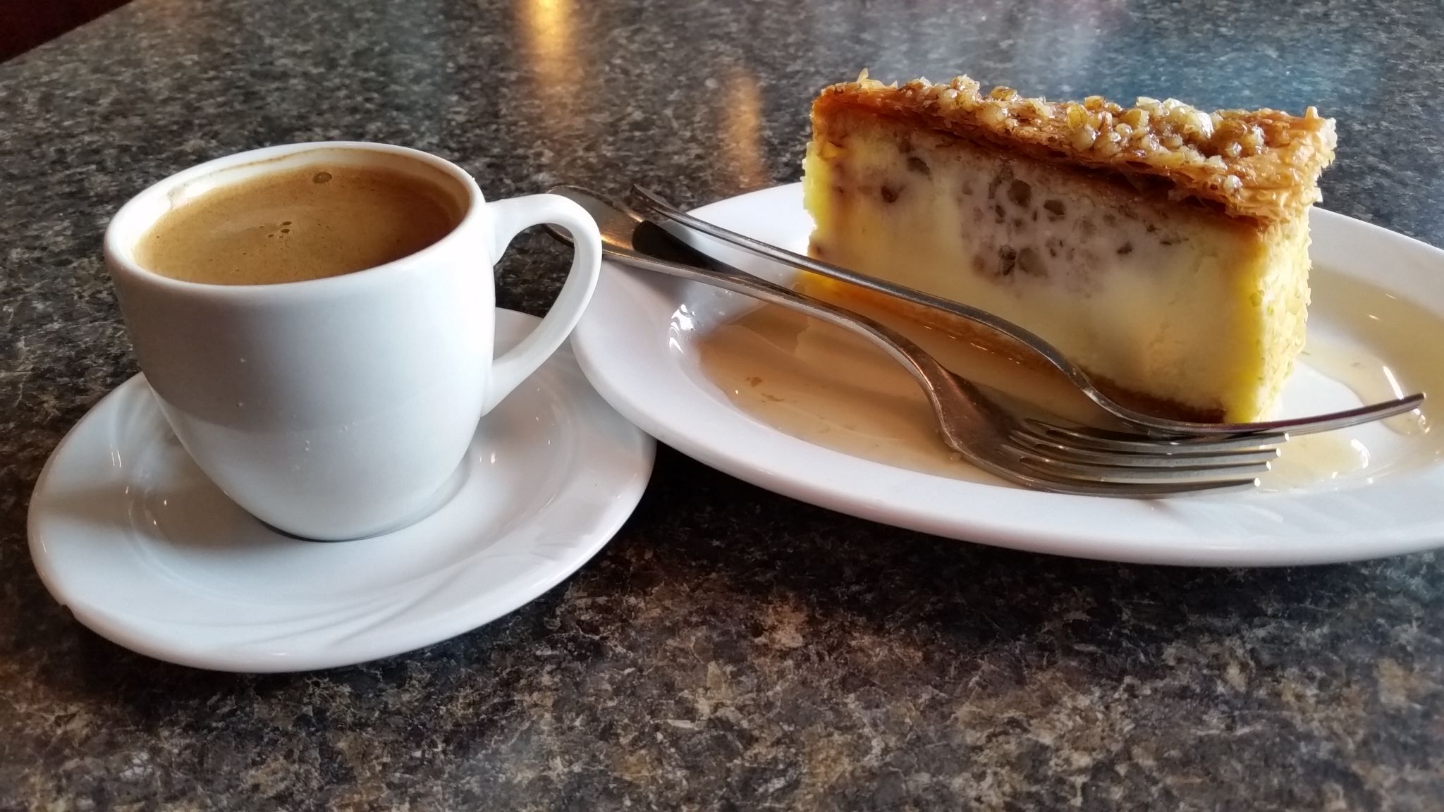 Baklava Cheesecake and Greek Coffee courtesy of Yanni's in ...