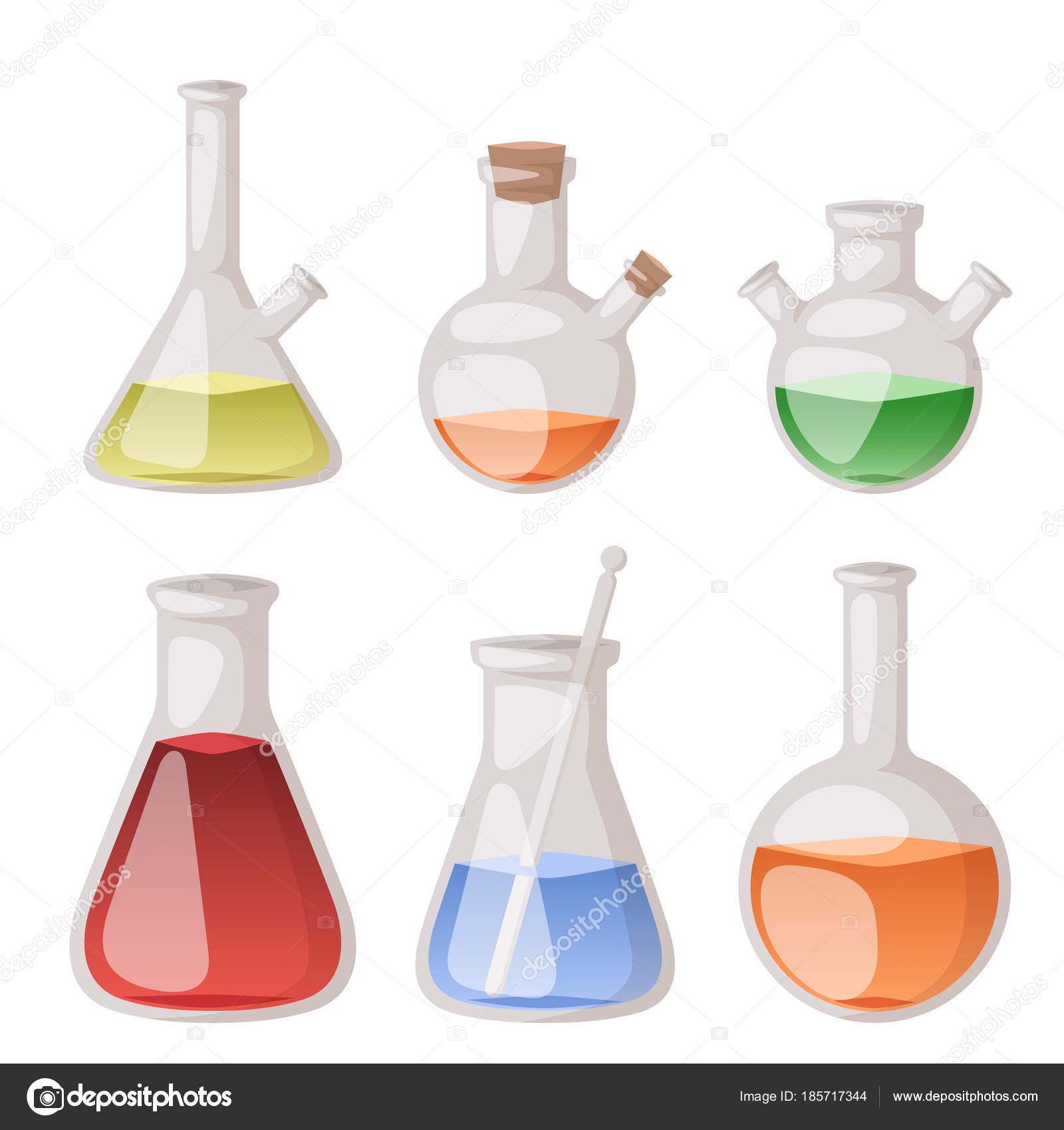 Chemical flask laboratory vector lab glassware tube liquid ...