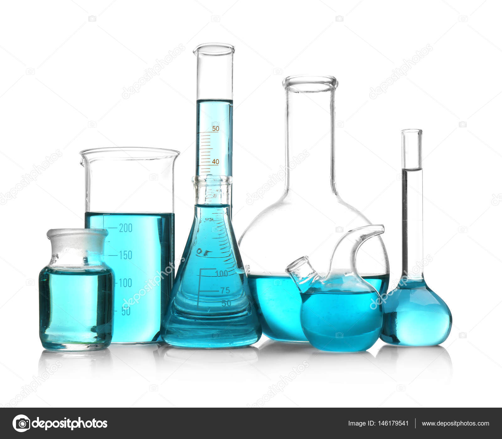 Laboratory glassware with blue samples — Stock Photo © belchonock ...
