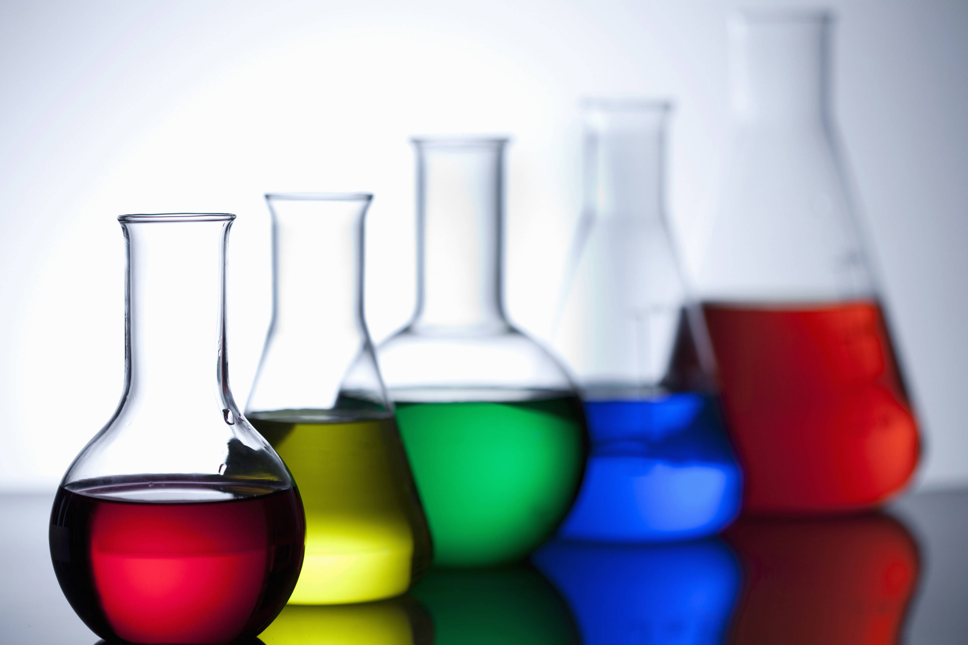 Colored chemical solutions photo