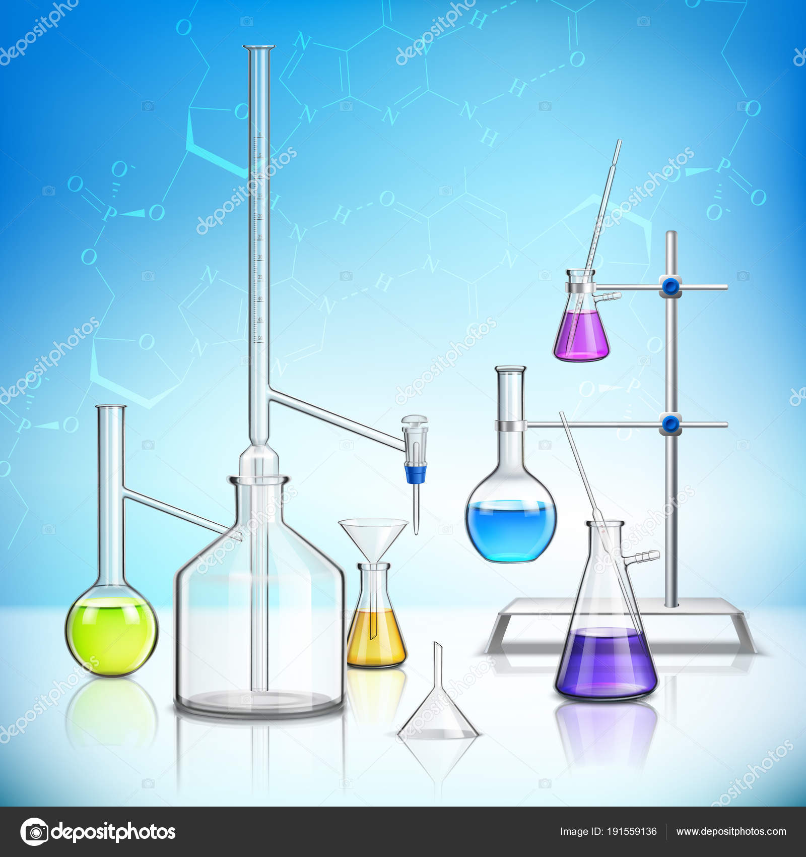 Laboratory Glassware Composition — Stock Vector © macrovector #191559136