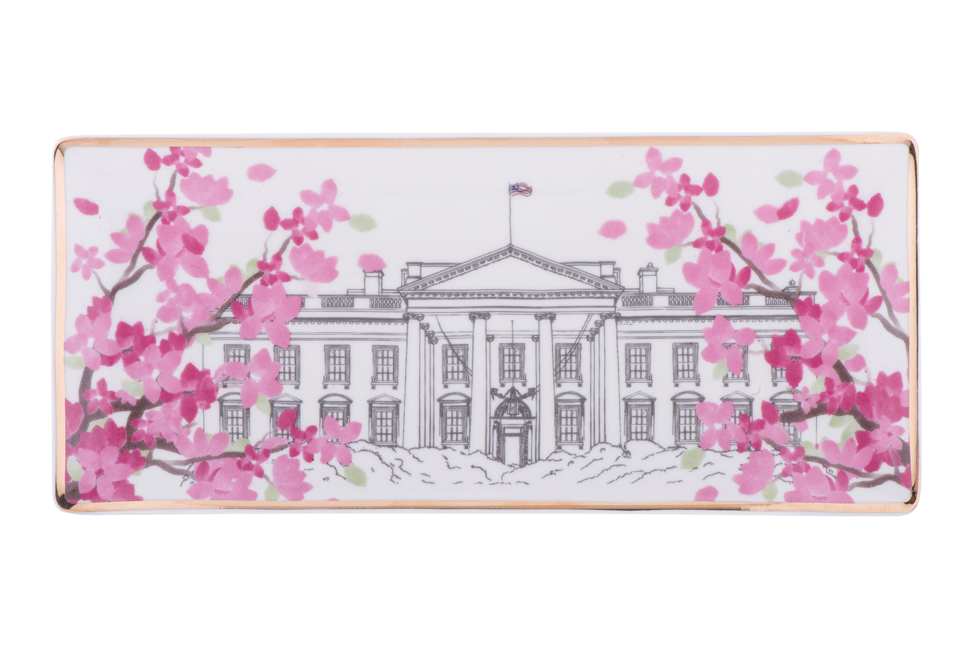 Cherry Blossom Tray with Gold Details | The White House Historical ...