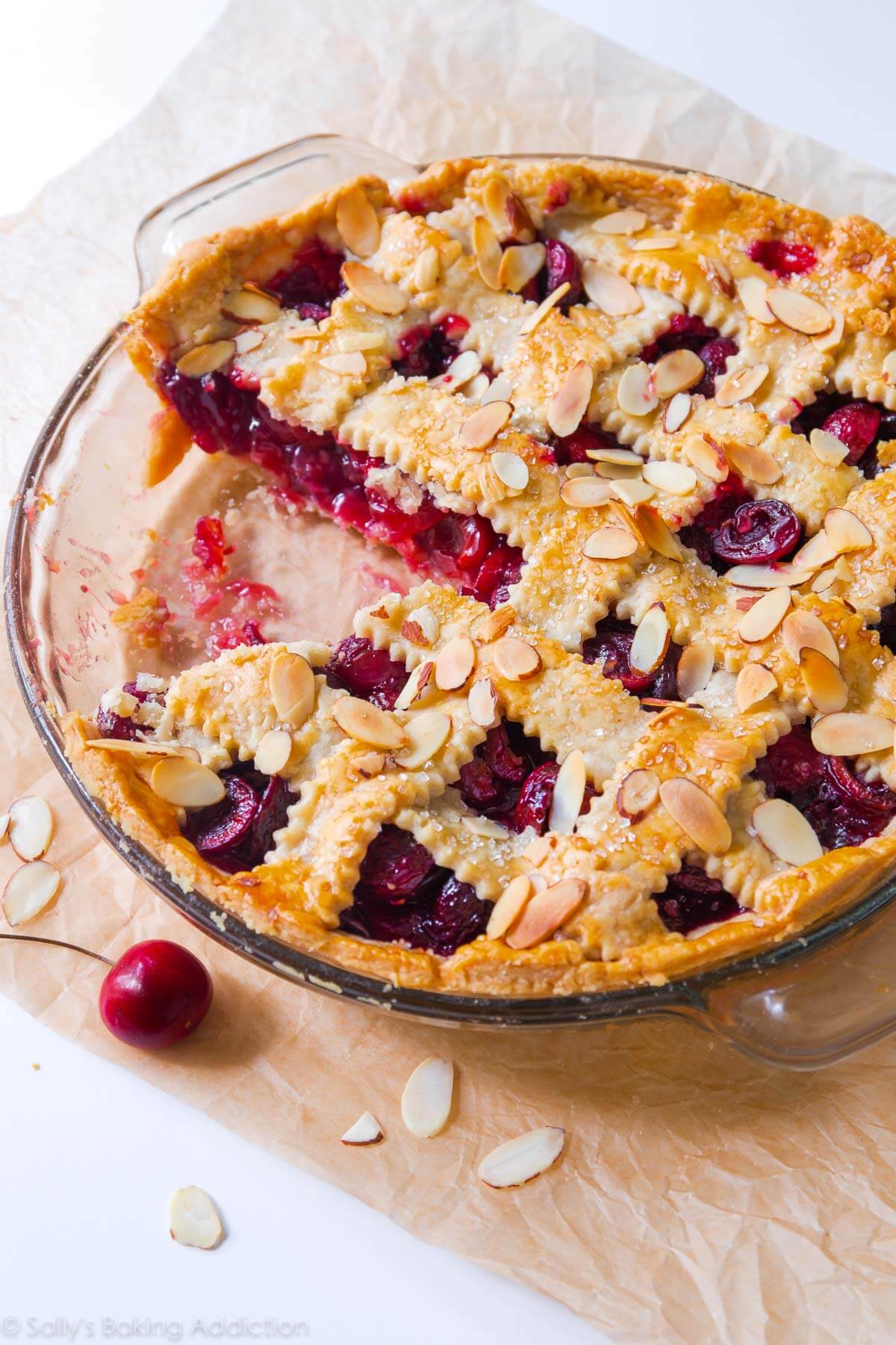 Sweet Cherry Pie with Toasted Almonds - Sallys Baking Addiction