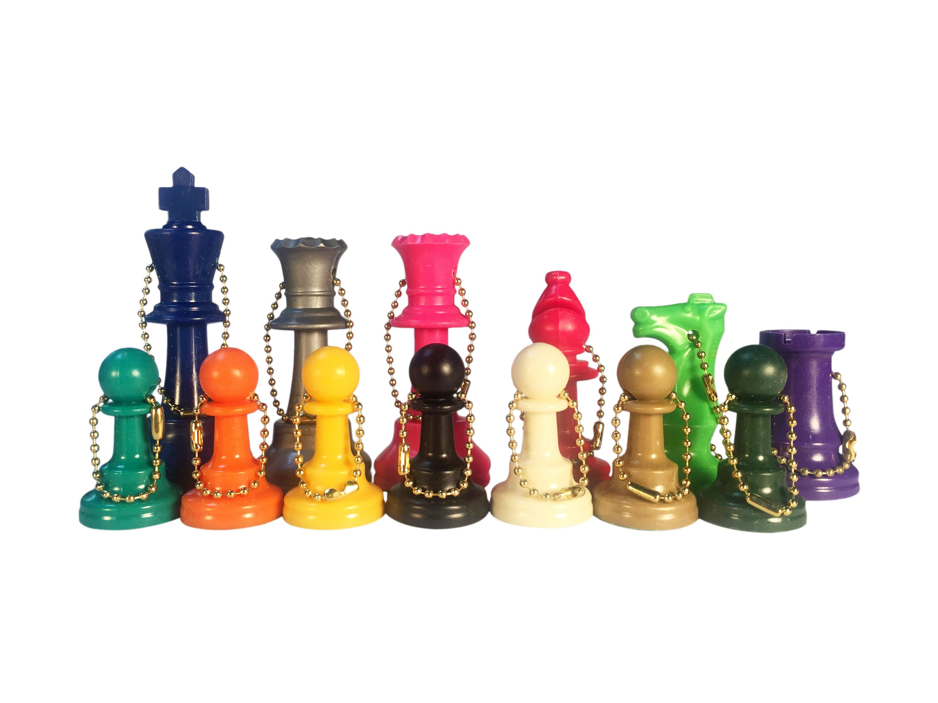 Chess Keychain sides - Full 16 pieces plus an extra Queen!