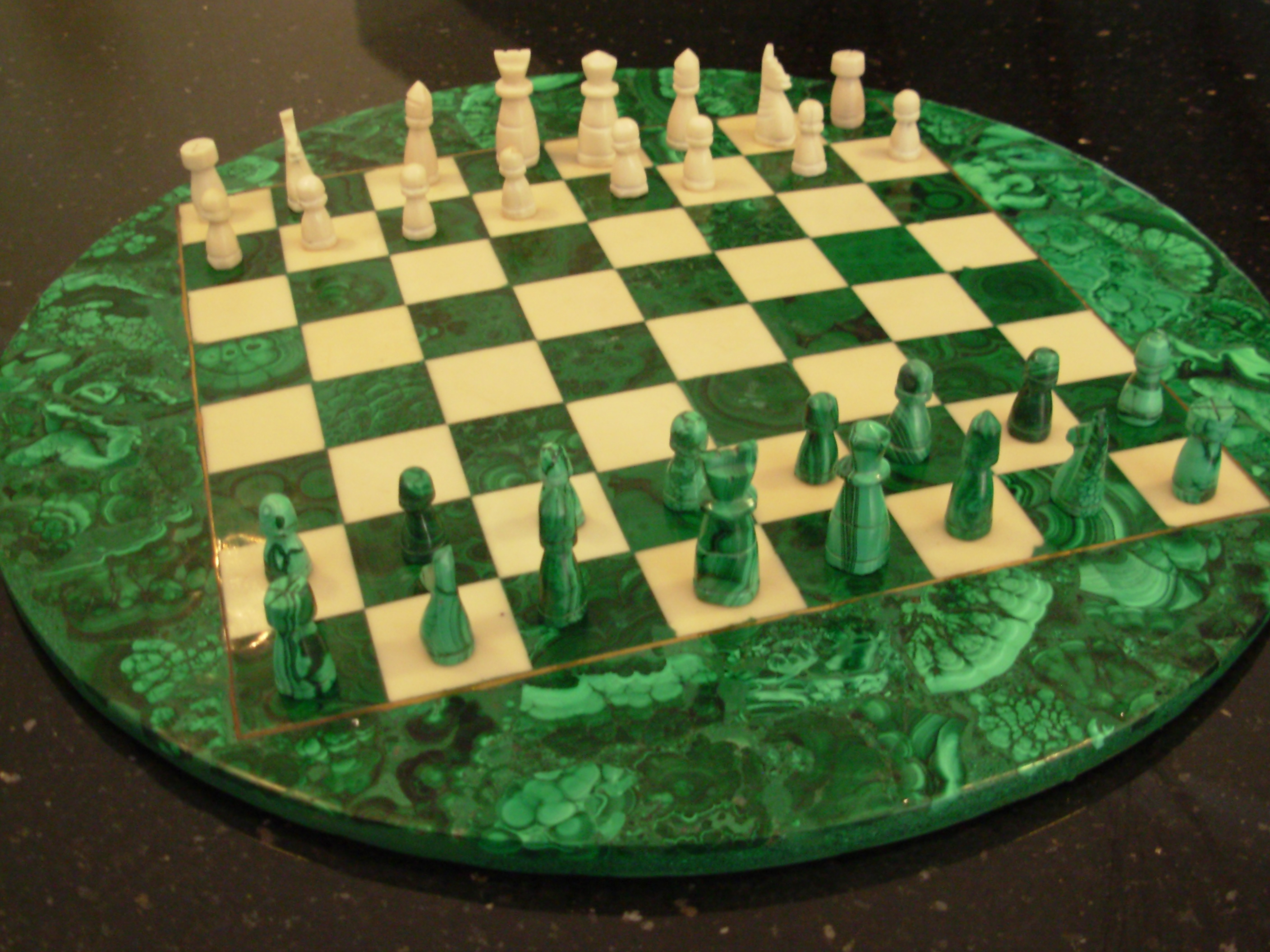 Malachite chess boards |