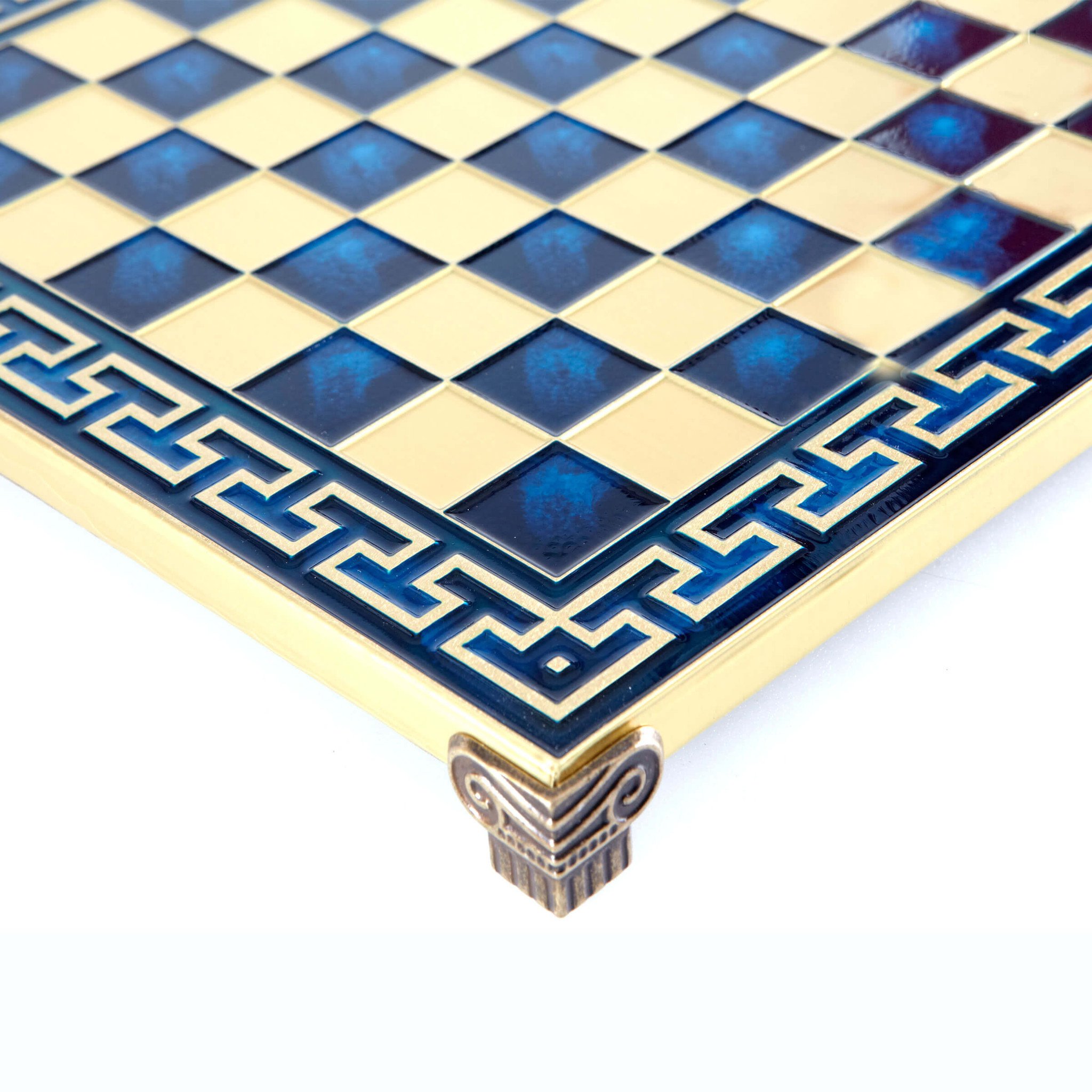 Meander Brass (Small) - Handcrafted Metallic Chess Board ...