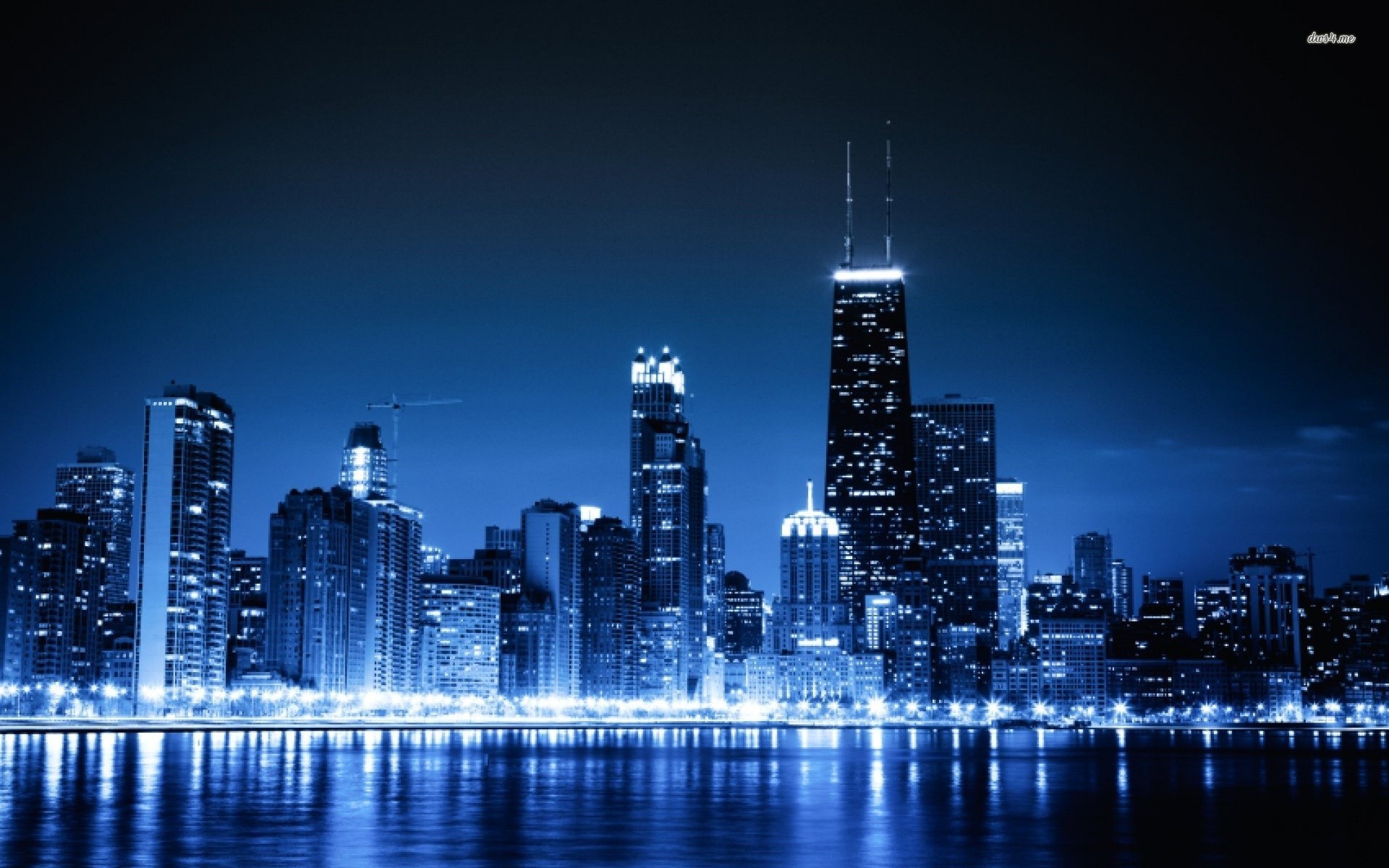 Chicago at Night HD Wallpaper, Background Images