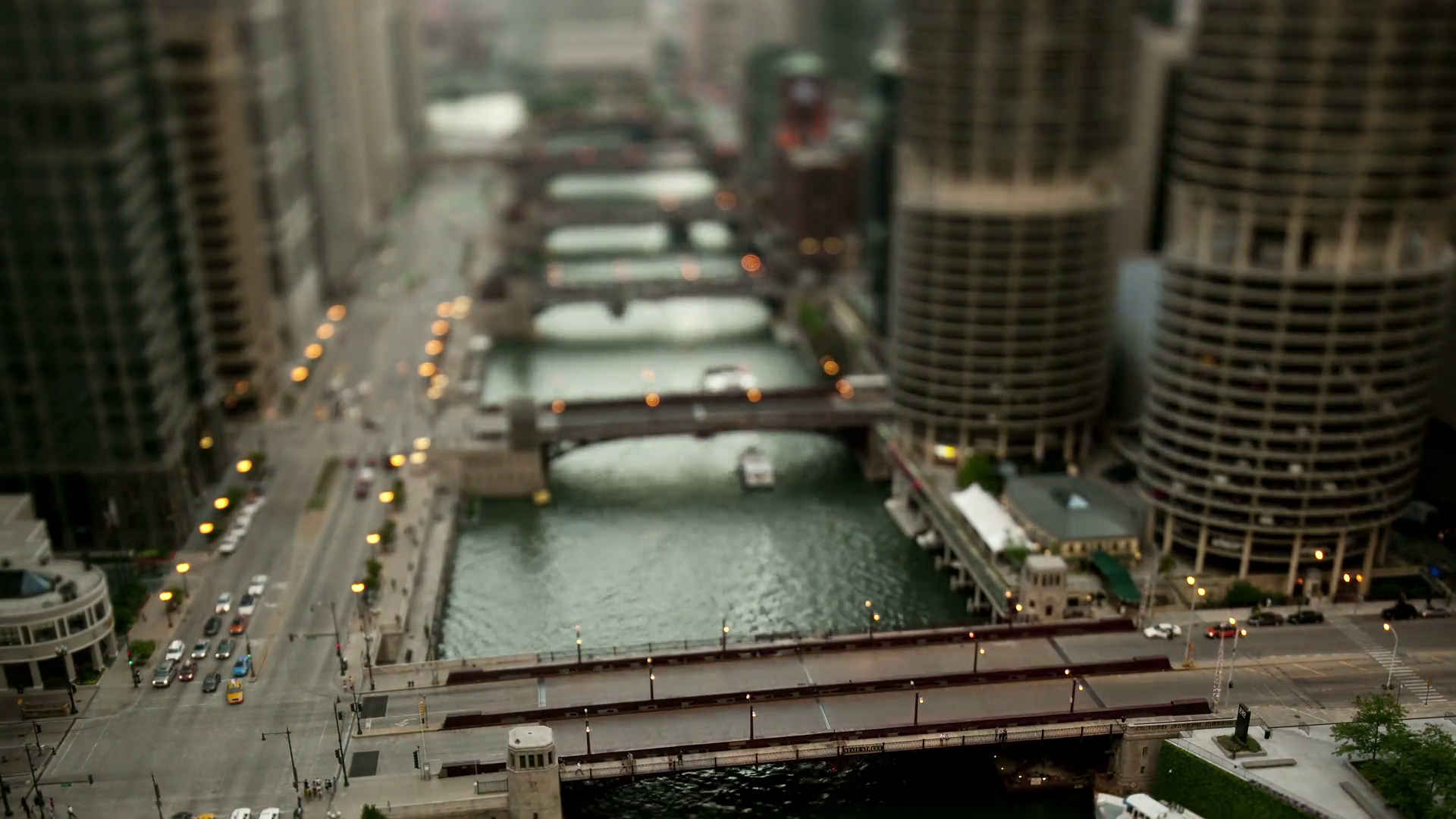 Chicago River Tilt Shift Timelapse Stock Video Footage - VideoBlocks