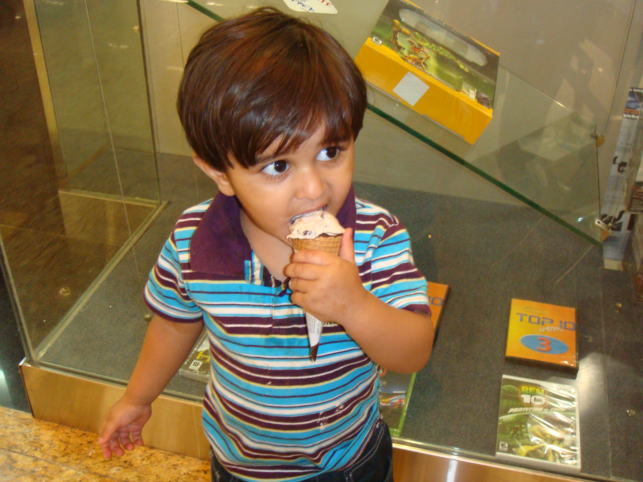 Child eating ice cream photo