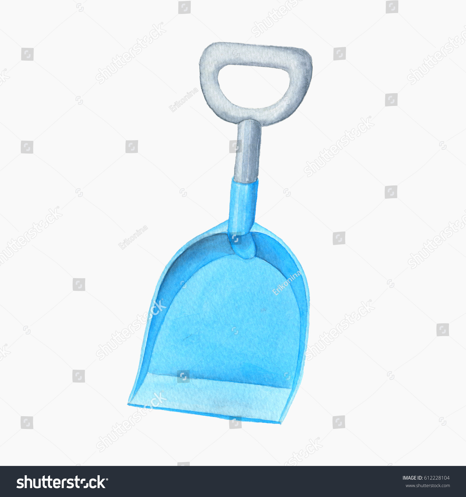 Childs Toy Spade Watercolor Illustration Isolated Stock Illustration ...