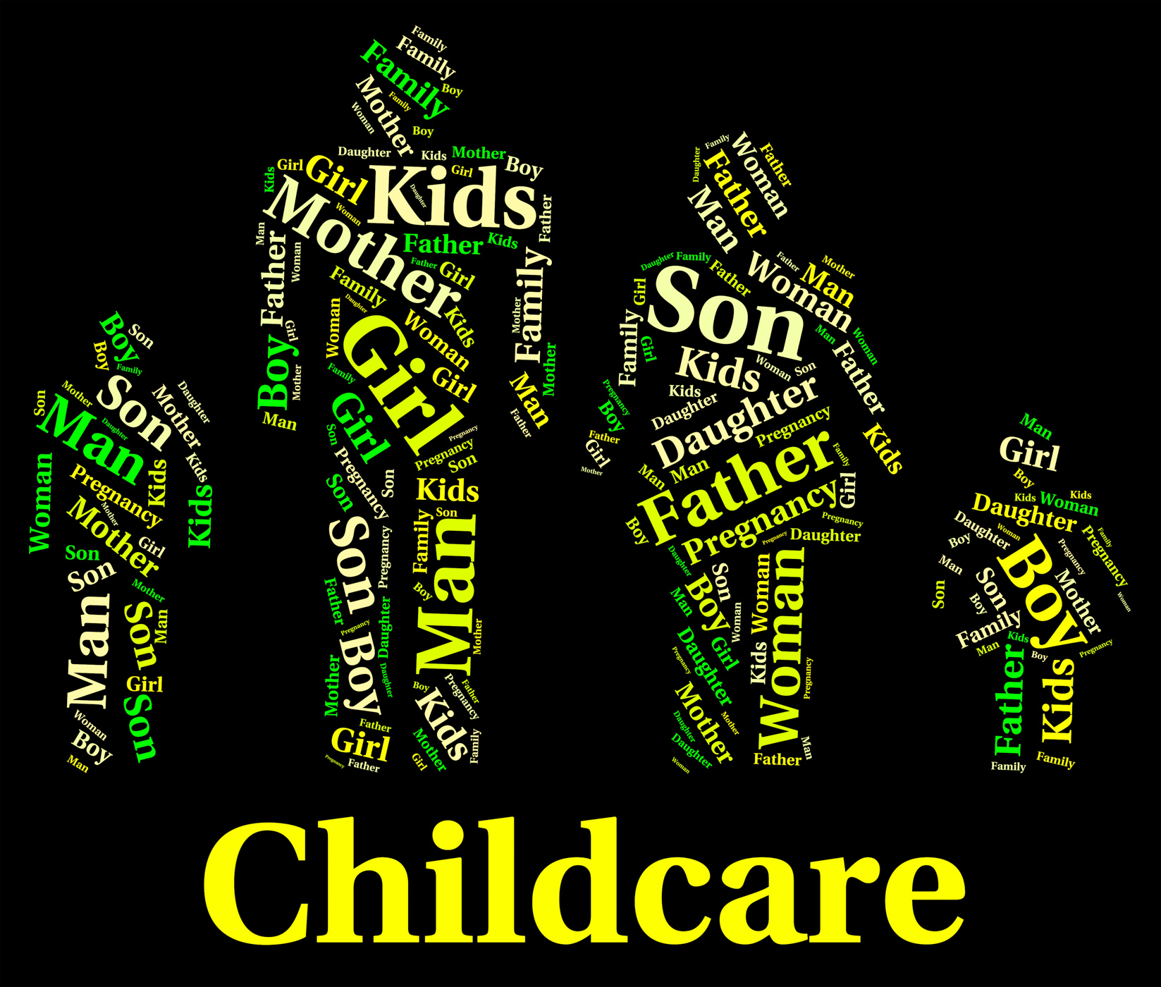 Childcare word shows supervising nursery and toddler photo