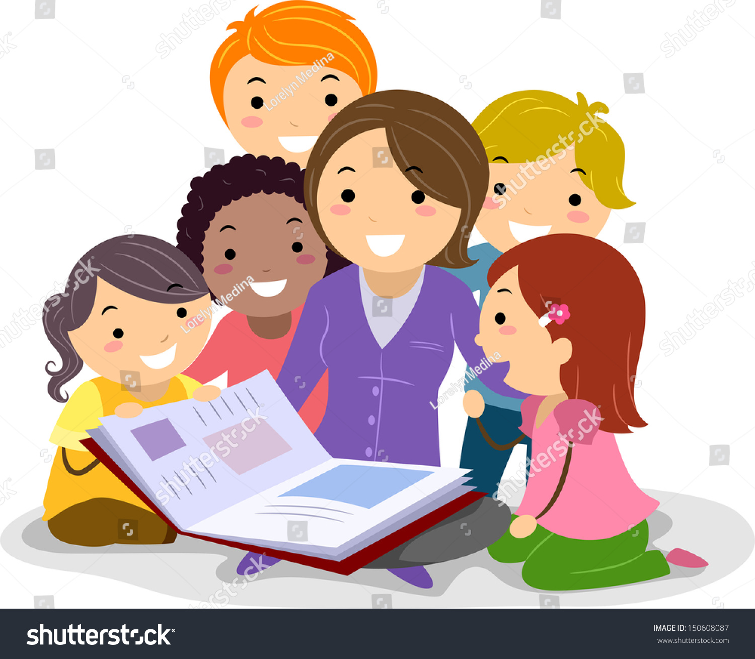 Stickman Illustration Featuring Kids Huddled Together Stock Photo ...