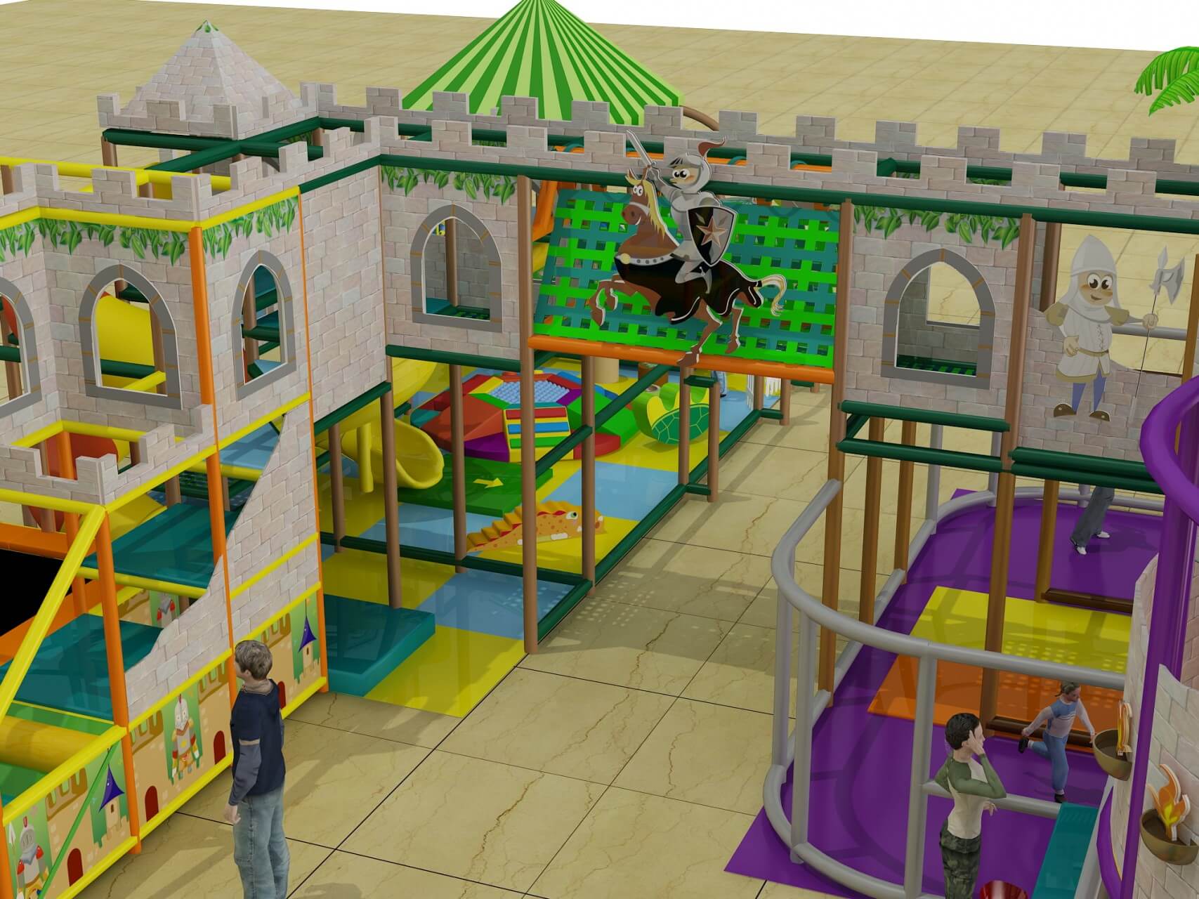 Ultimate Large Castle Themed Indoor Playground Structure - Indoor ...