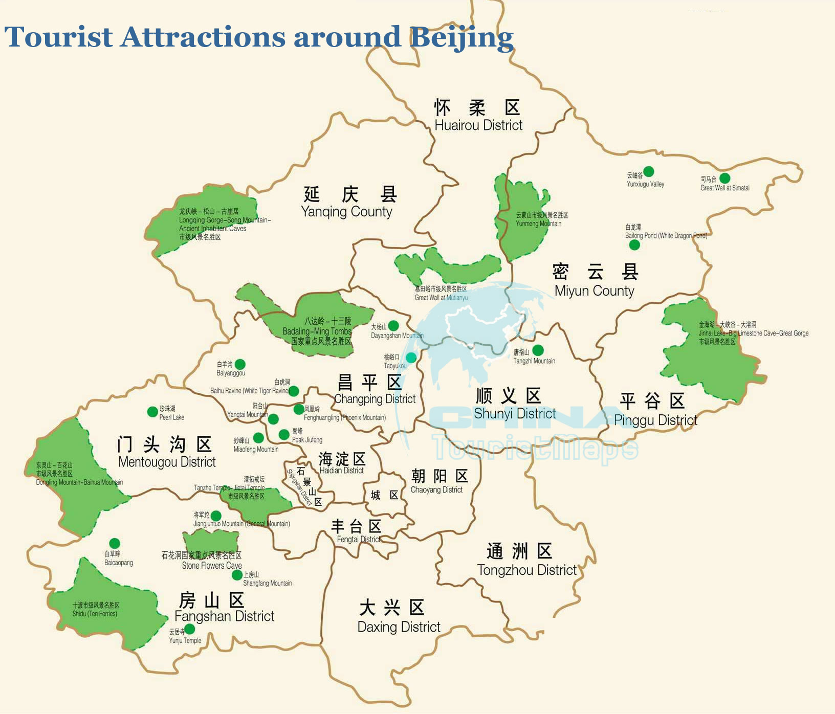 Map of Beijing China - Beijing tourist maps