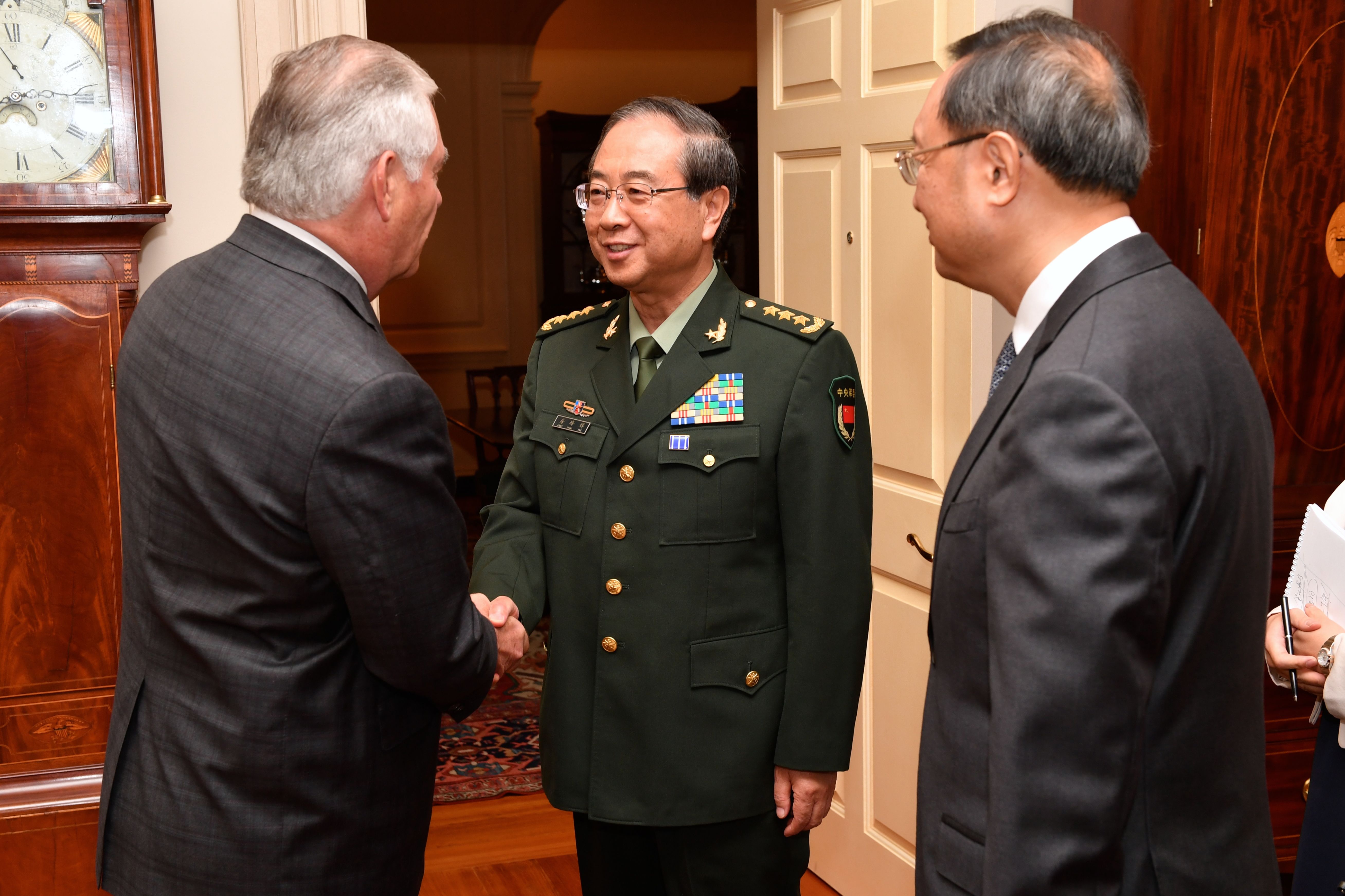 File:Secretary Tillerson Greets Chinese General Fang and Chinese ...