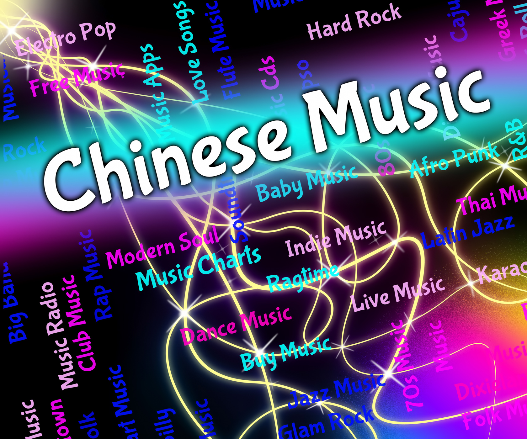 Chinese music means sound track and asian photo