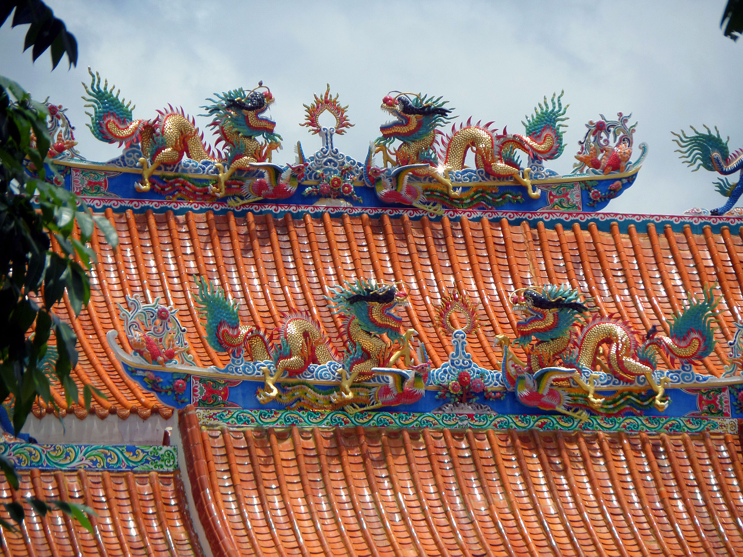 Chinese temple roof detail photo