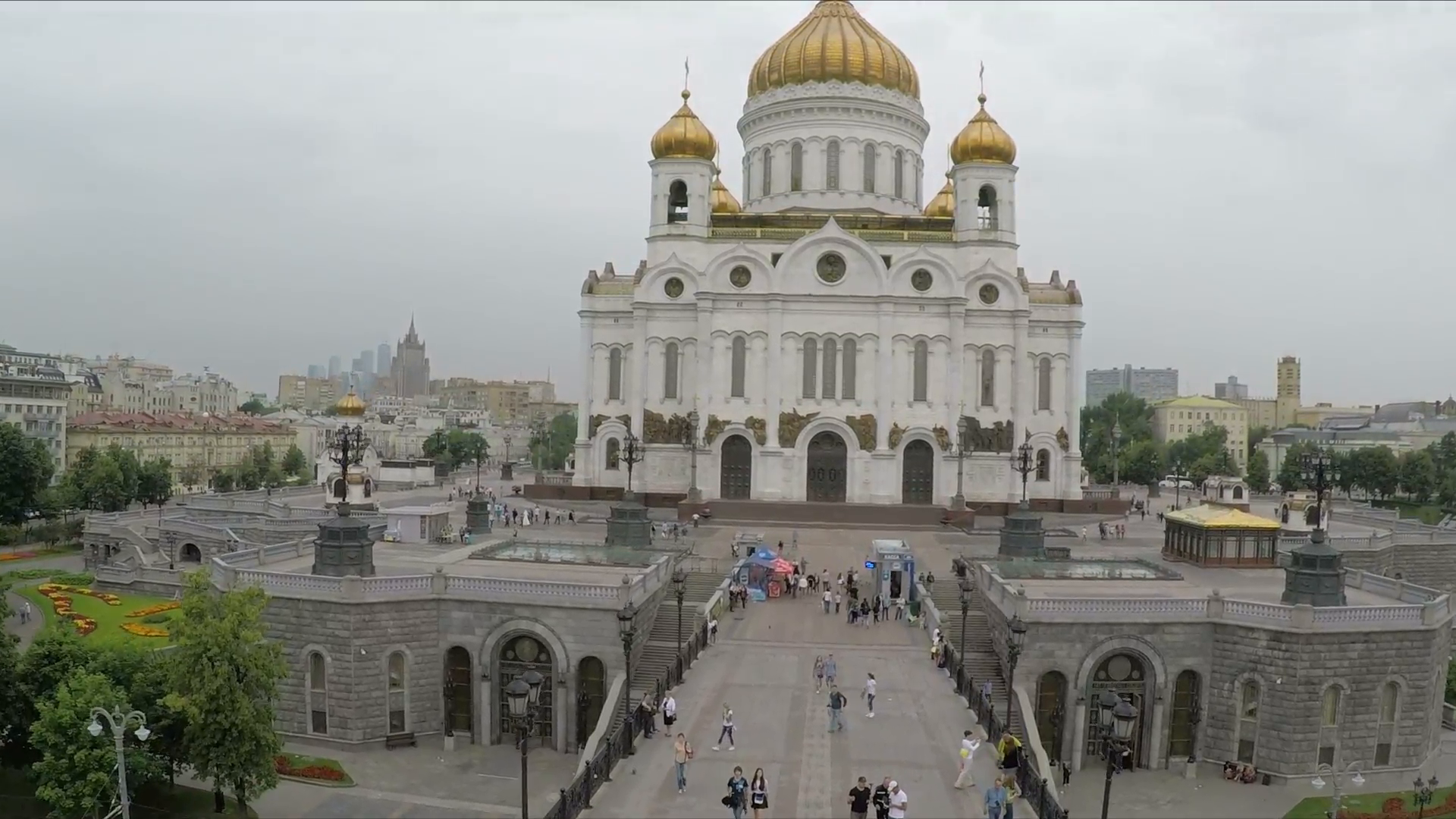 Aerial shot of Christ the Saviour Cathedral. Grand Orthodox ...
