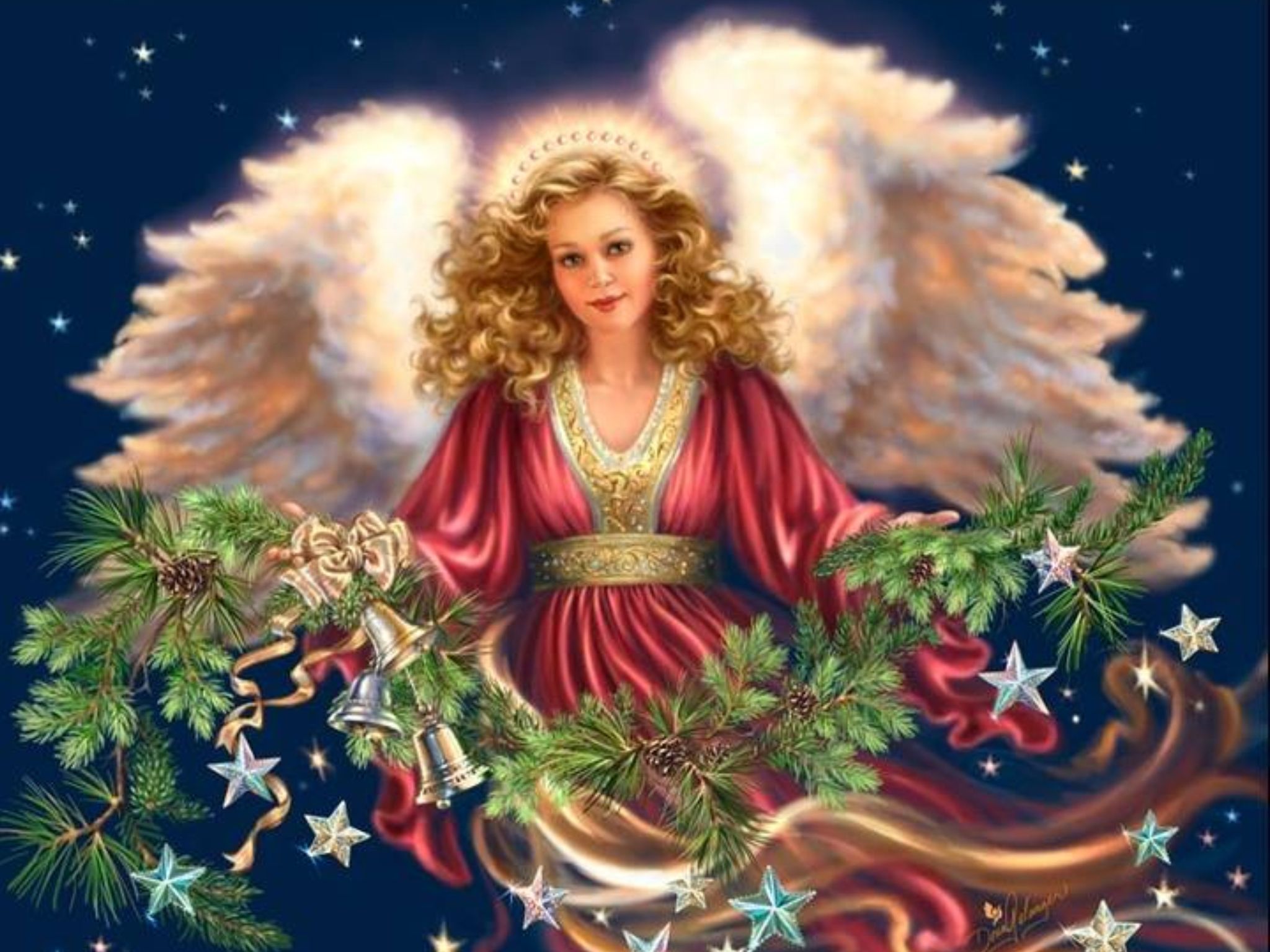 Christmas Angel ~ Dona Gelsinger, artist | Fantasy | Pinterest ...