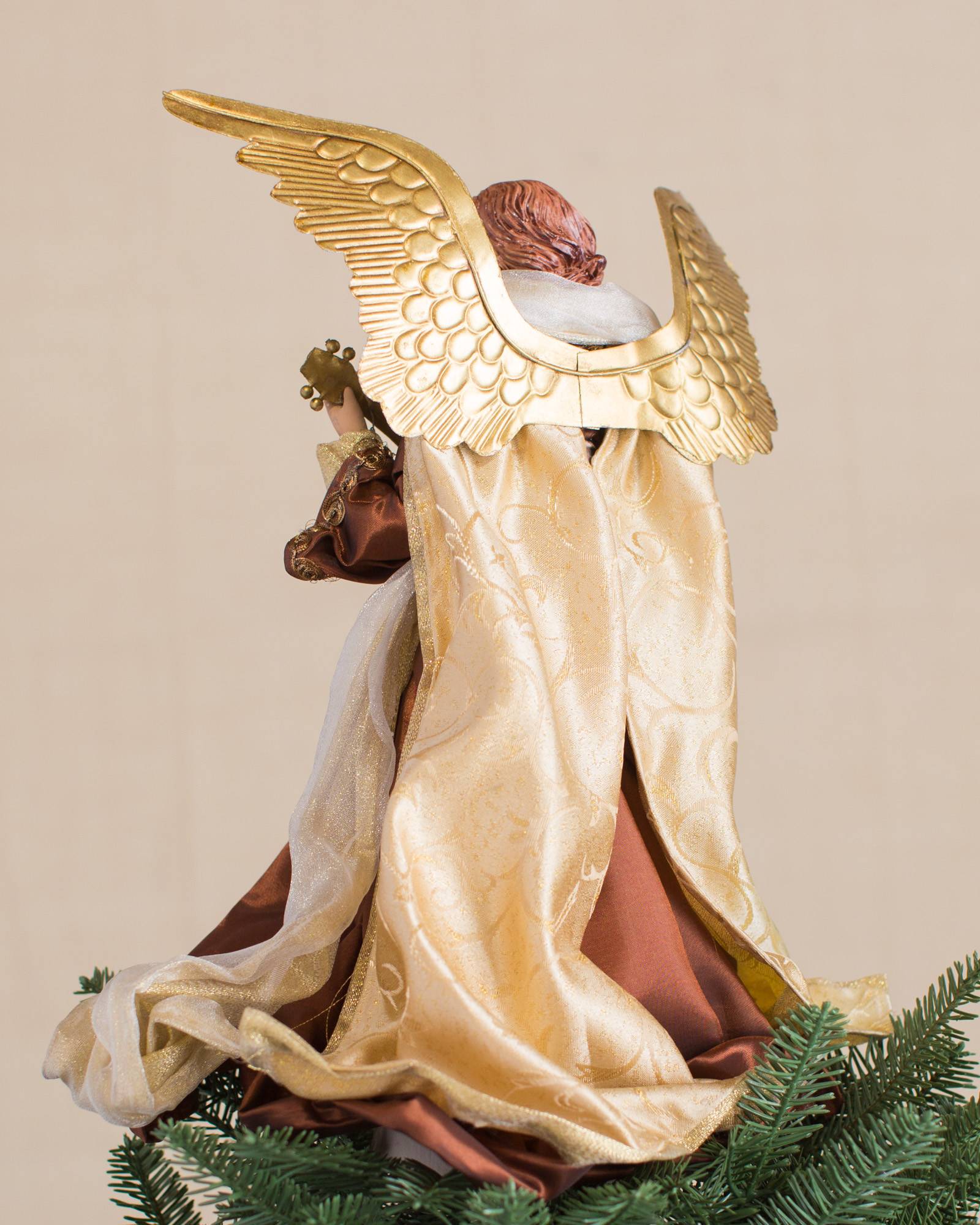 Bronze and Gold Christmas Angel Tree Topper | Balsam Hill