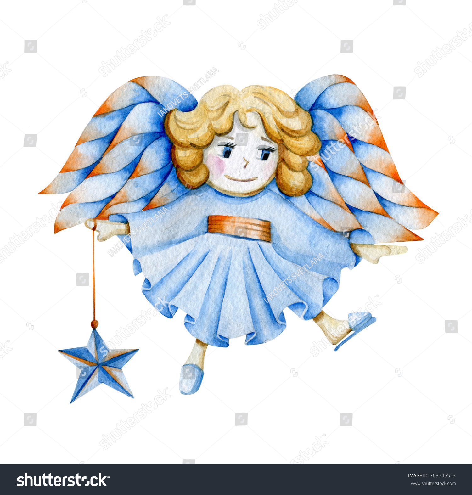 Christmas Angel Watercolor Stock Illustration 763545523 - Shutterstock