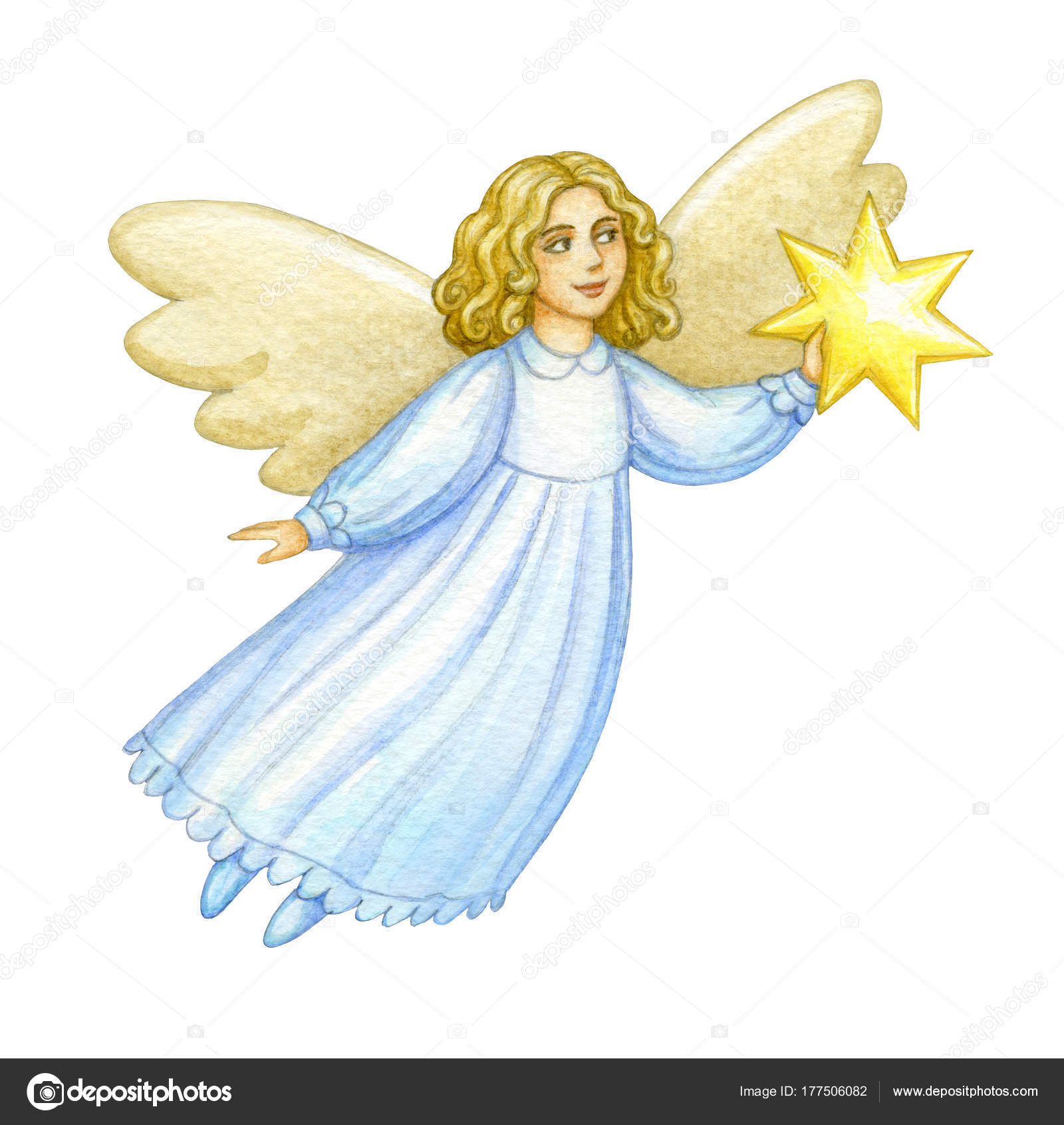 Watercolor christmas angel. — Stock Photo © alhontess.gmail.com ...