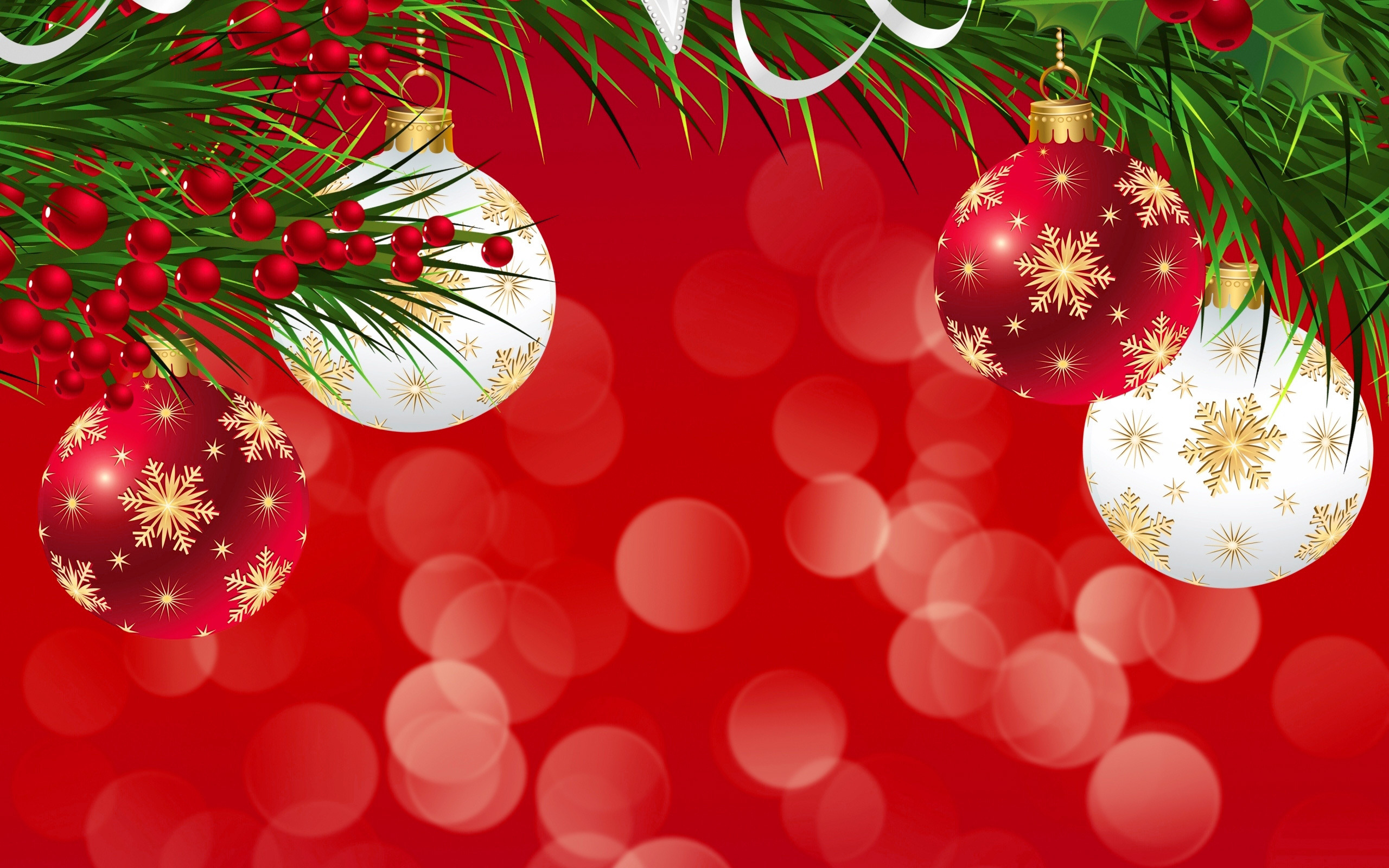 Red Christmas Background with Ornaments | Gallery Yopriceville ...