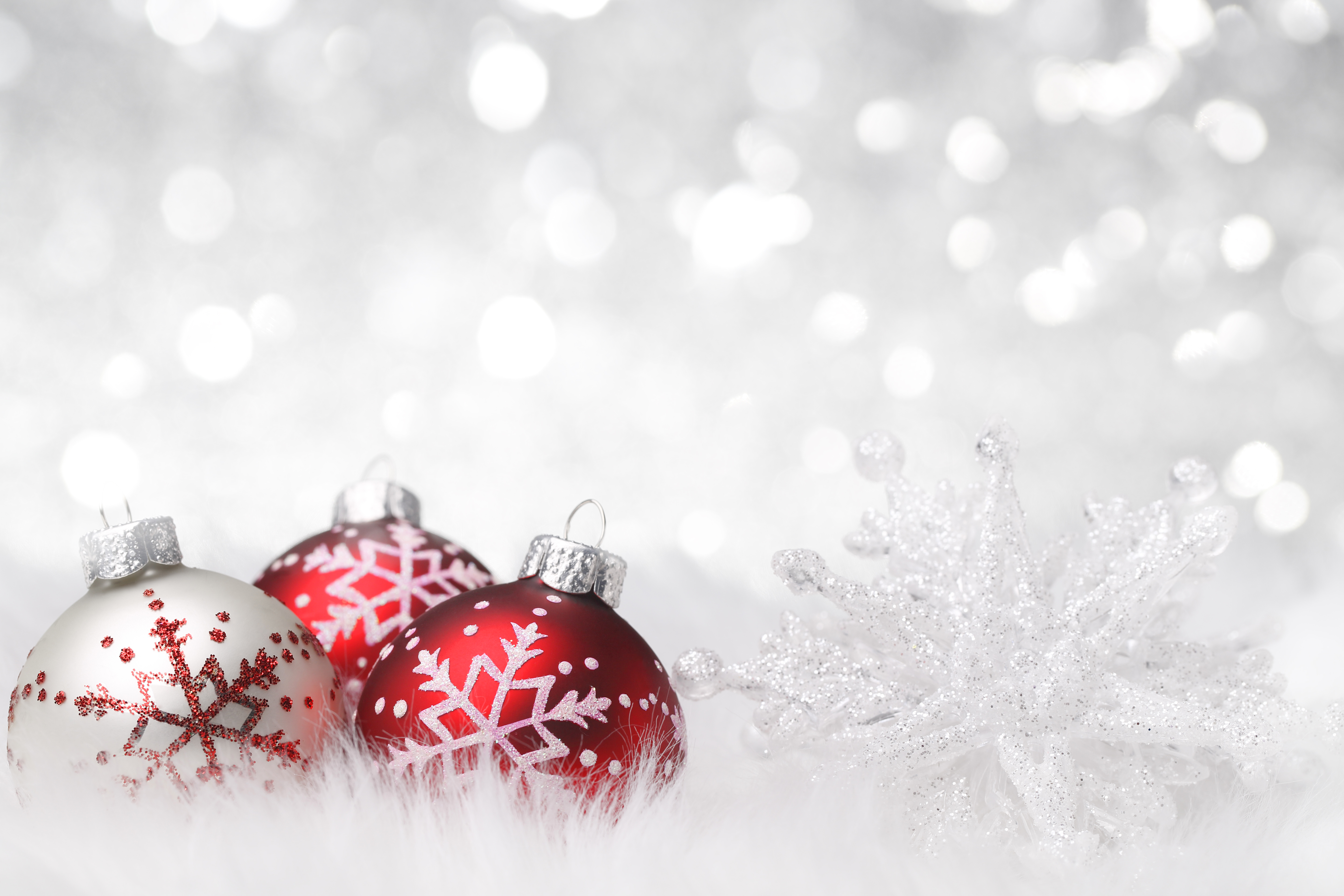 Christmas Background with Snowflake and Christmas Balls | Gallery ...