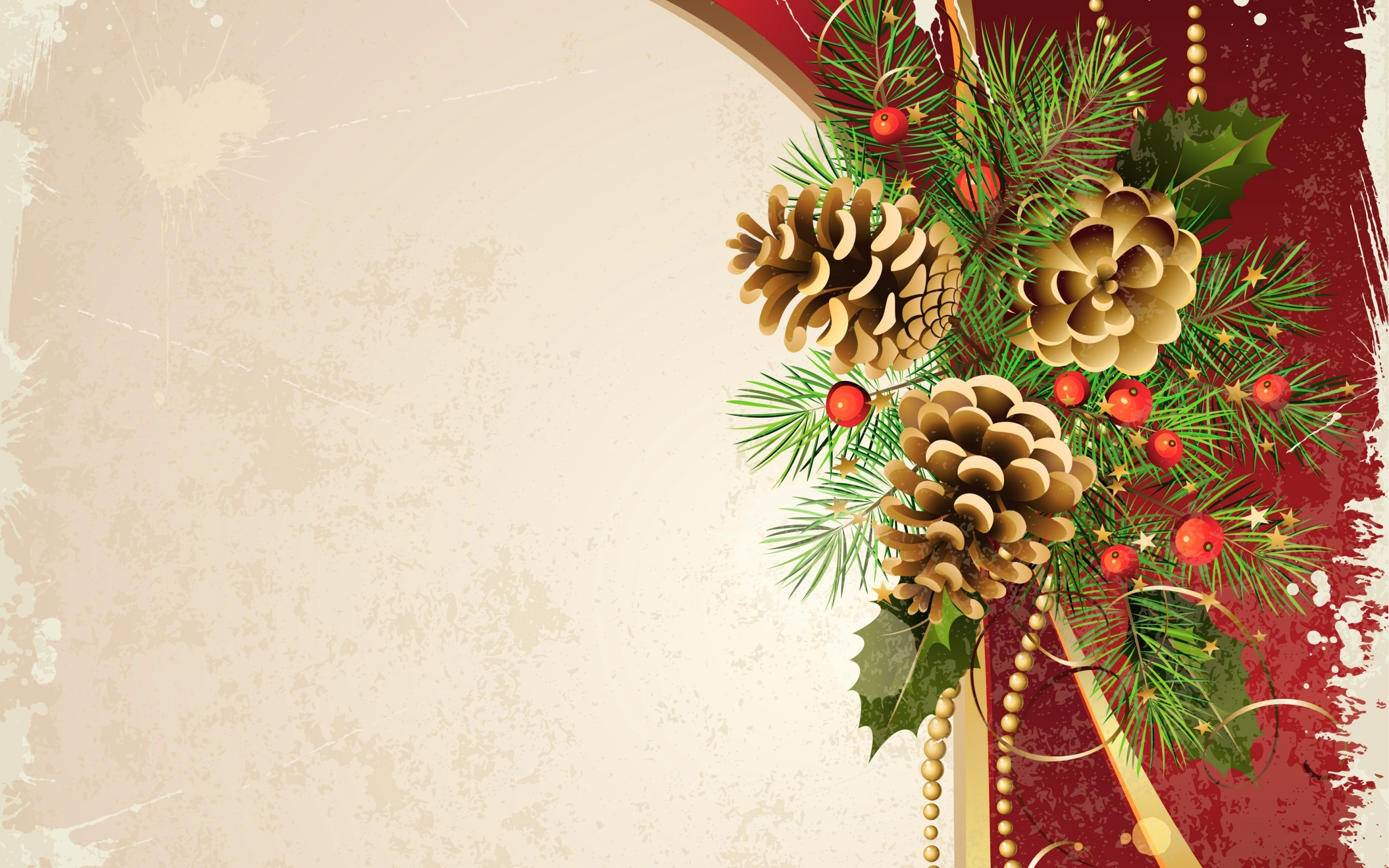 Christmas Background with Pine Cones | Gallery Yopriceville - High ...