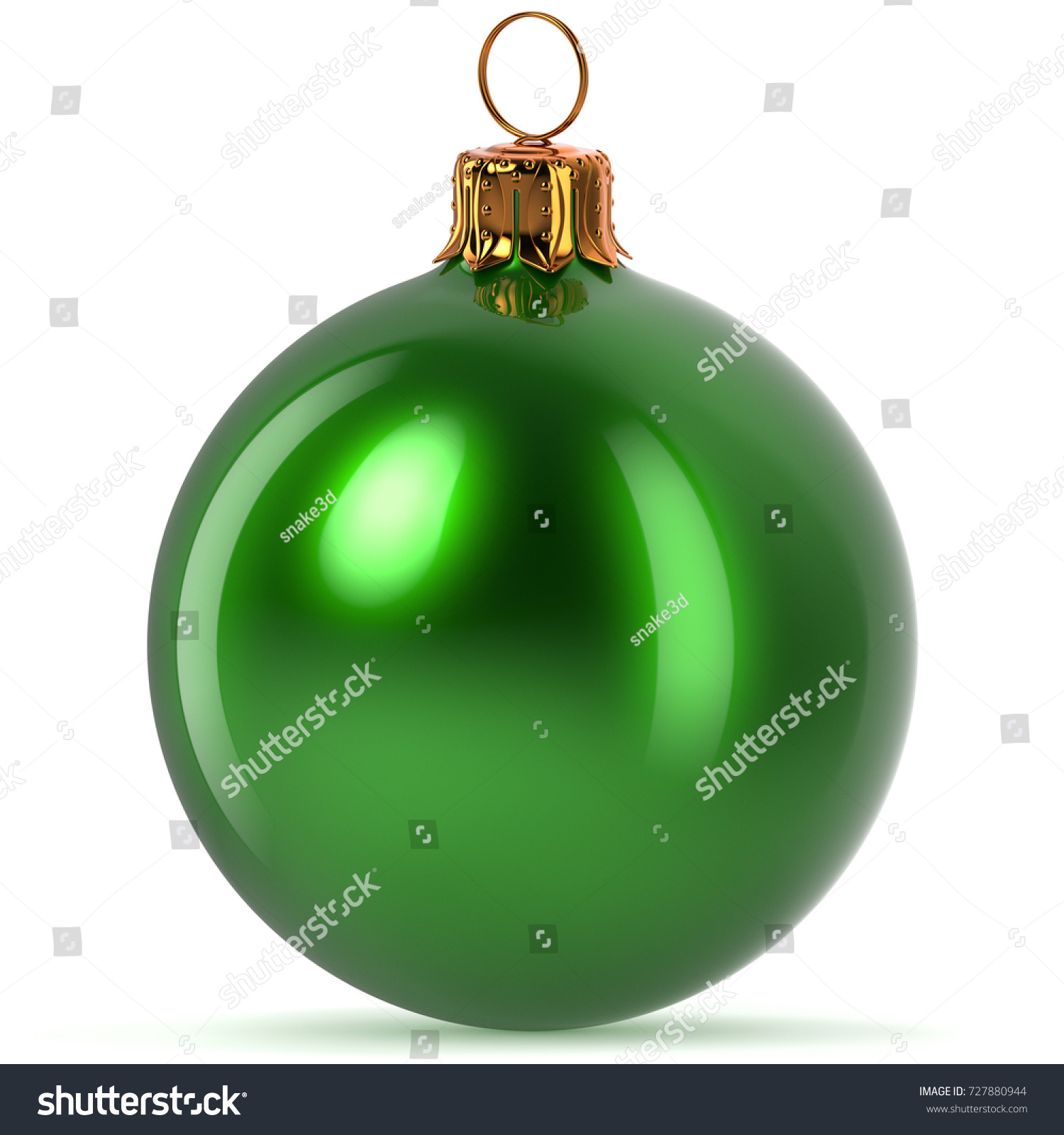 Christmas Ball Decoration Green Happy New Stock Illustration ...