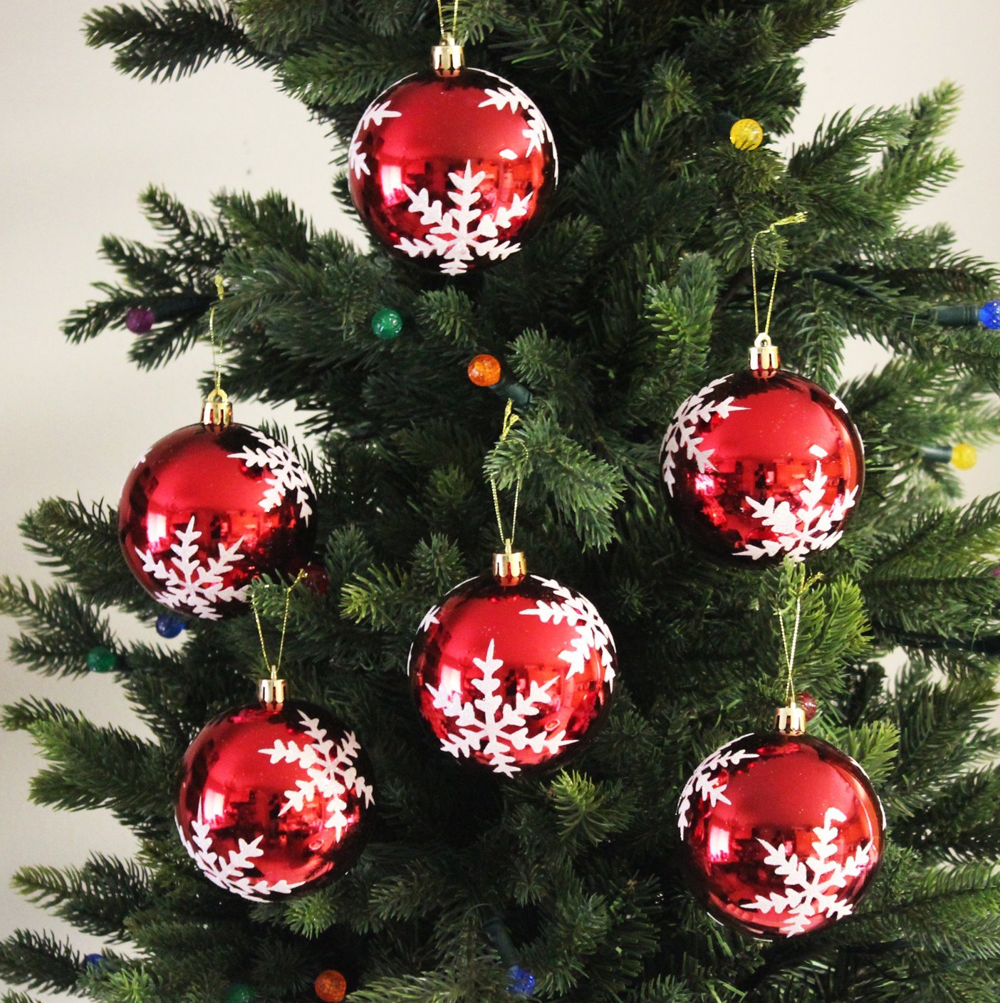 Amazon.com: Festive Season Snowflake Shatterproof Christmas Ball ...