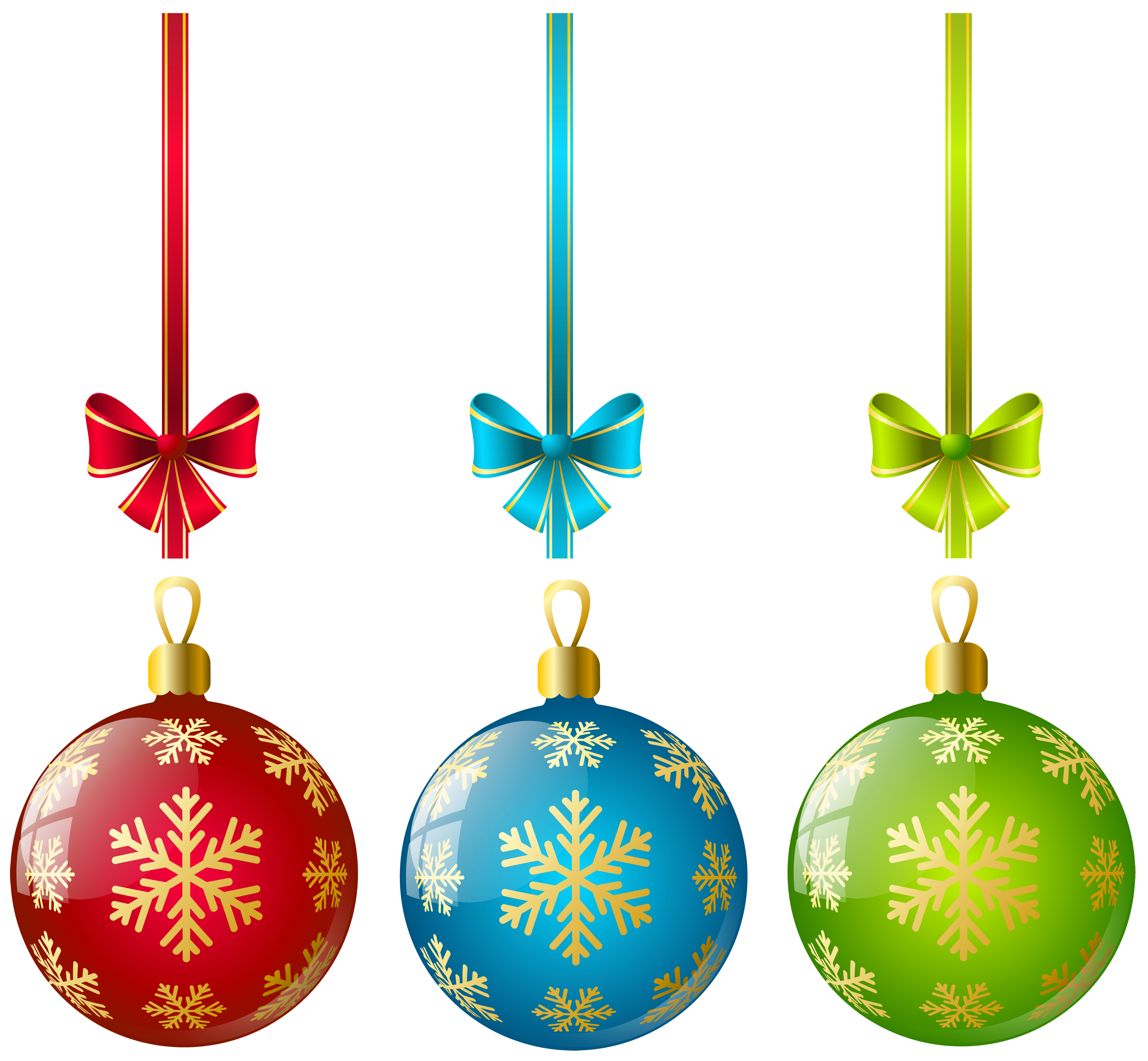 Large Transparent Three Christmas Ball Ornaments Clipart | Gallery ...