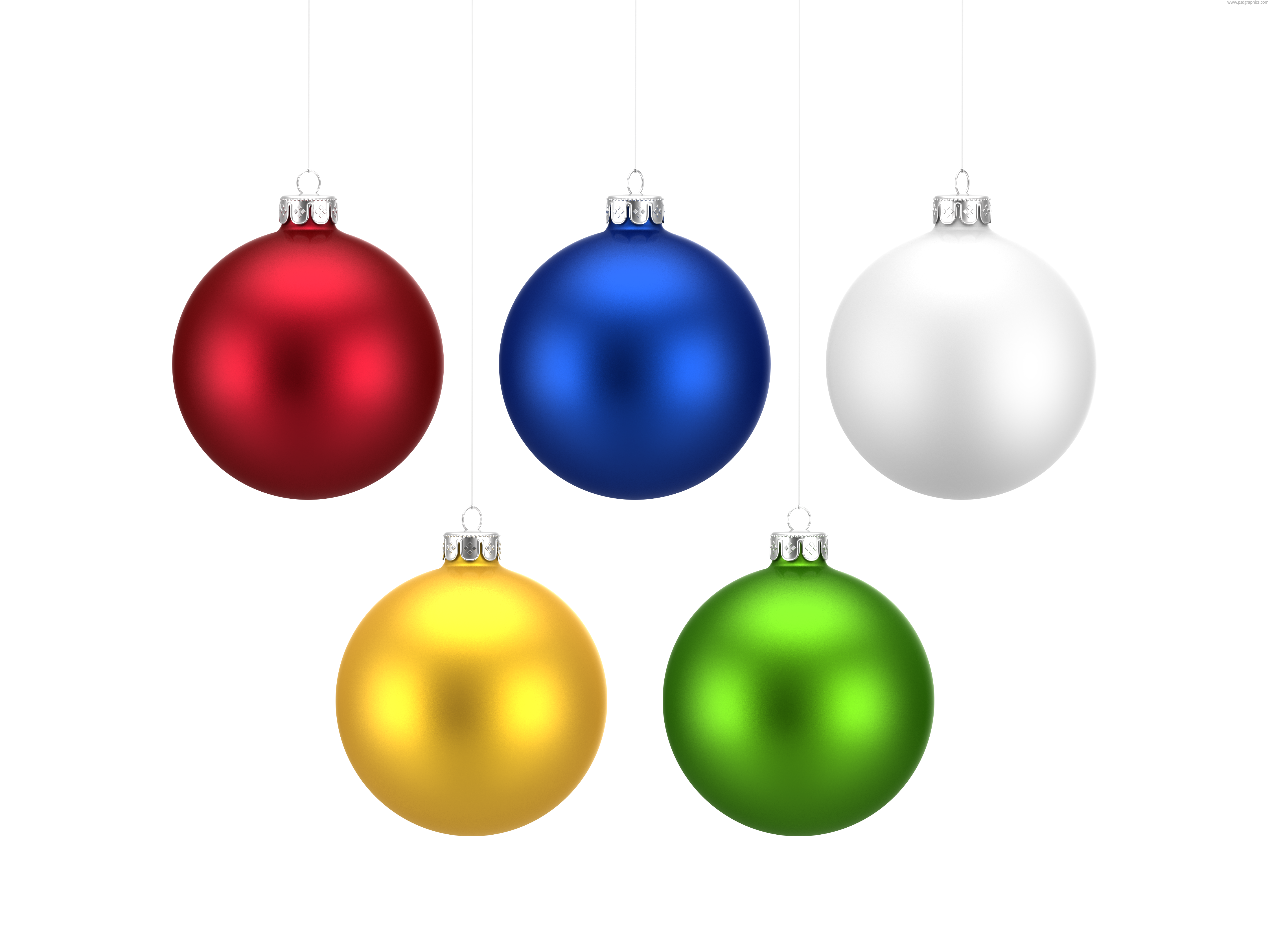 Colorful Christmas balls set (PNG) | PSDGraphics